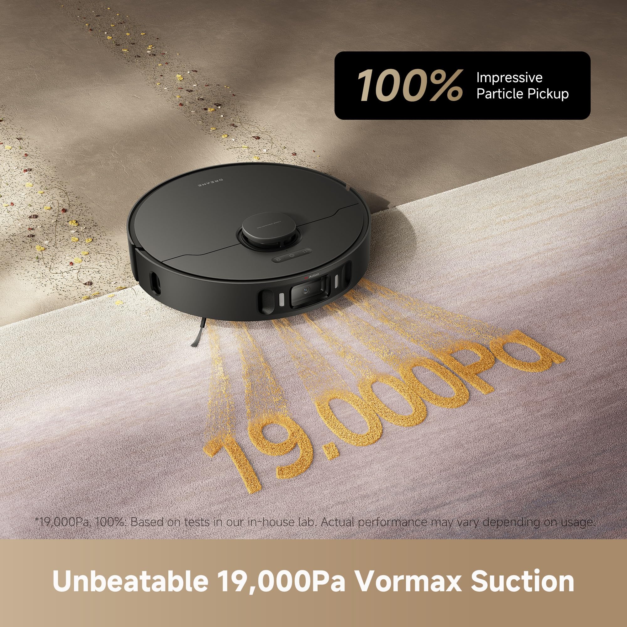 Condition photo showing New/Like New for dreame l40s ultra ae robot vacuum and mop combo, 19,000pa suction, self emptying dust box, flexible mop & 167? self cleaning washboard, diverse brush selection, all-in-one station, auto refill