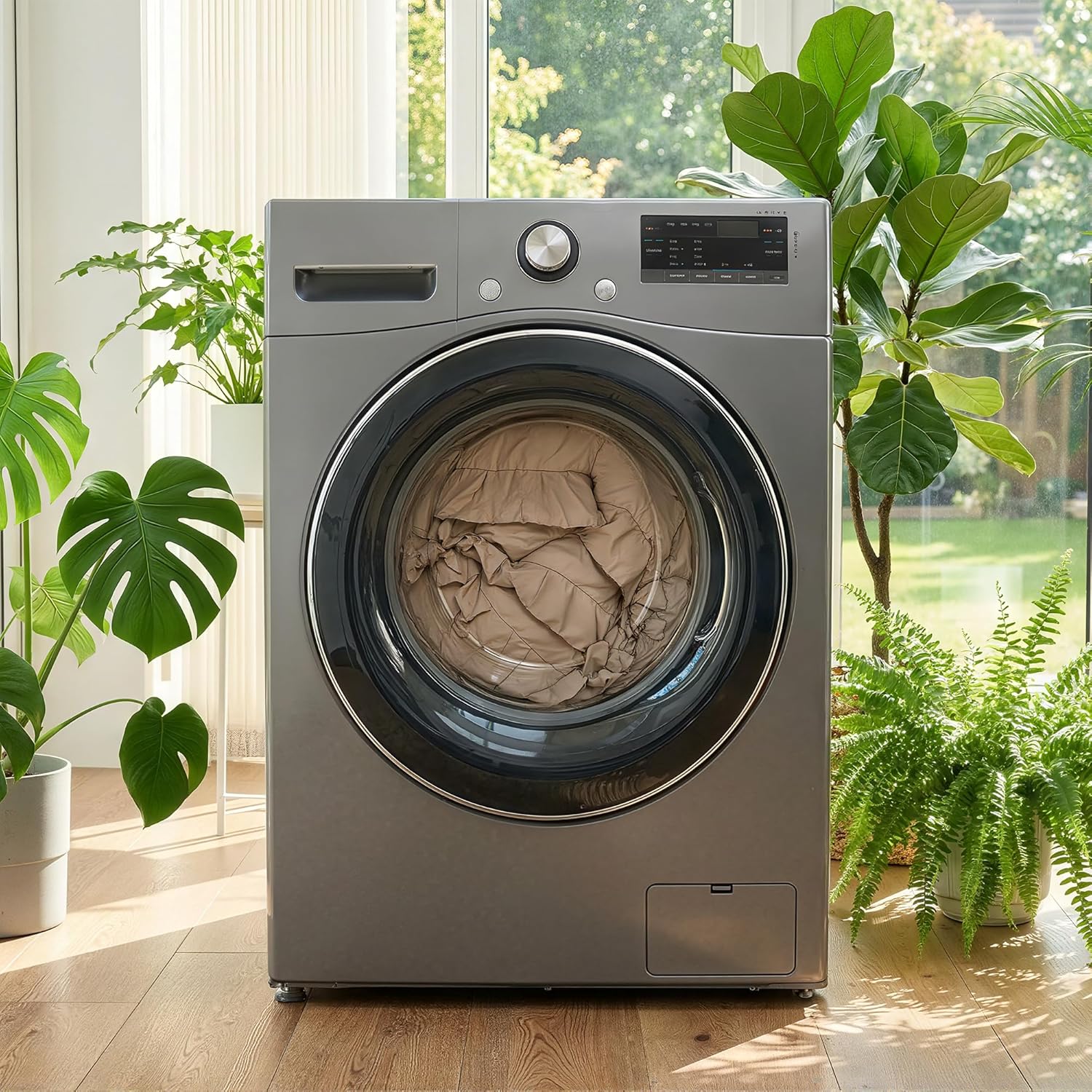 JANZAA Queen Ruffled Comforter Set 3PCS (1 Taupe Comforter Set and 2 Pillowcases) Vintage Farmhouse Shabby Chic Bedding Soft Fluffy Bed Set All Season - Image 8