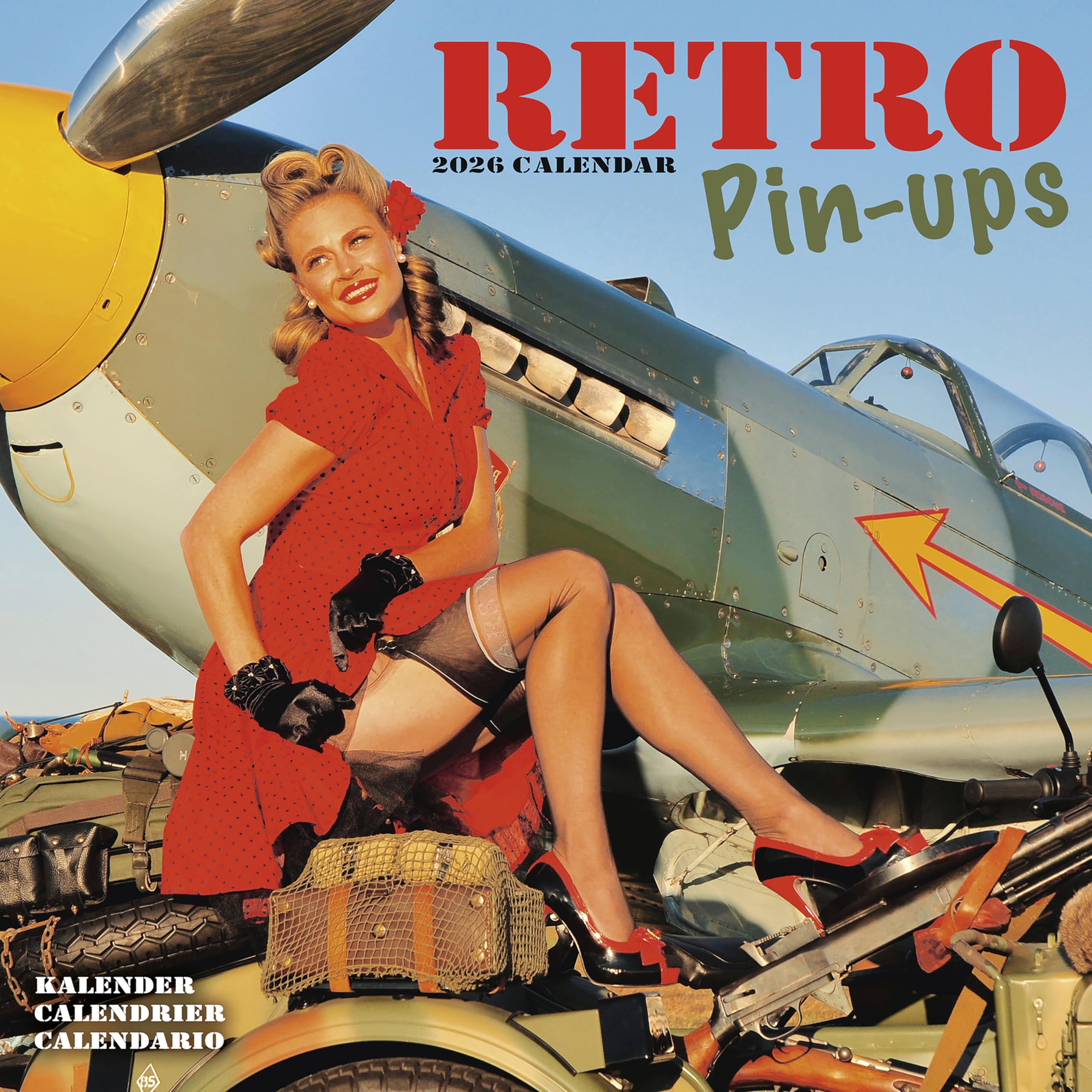 Retro Pin Ups 2026 Calendar | Square Wall Calendar | Glamour & Pin Up Gift | Plastic Free Packaging | by Avonside Publishing