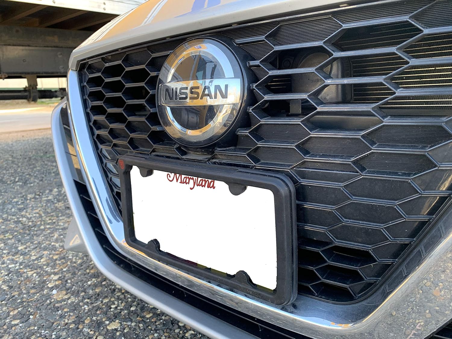 TN TrunkNets Inc A NASA-Like Rubber Front License Plate Frame Tag Holder Guard Bumper for Nissan