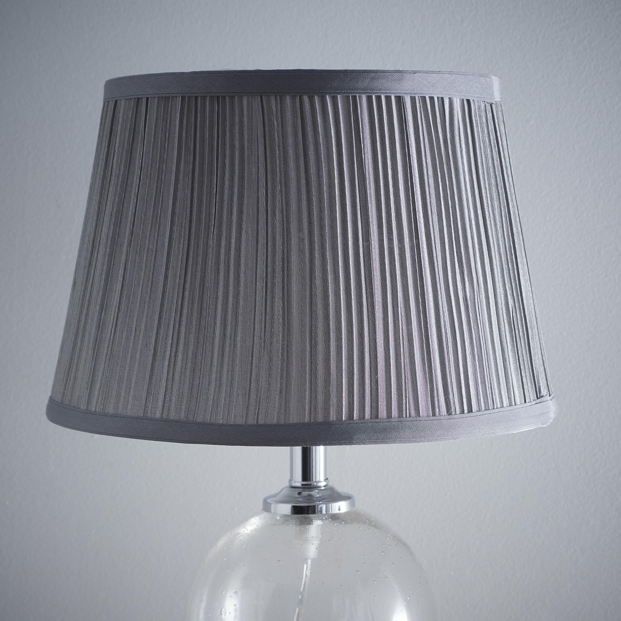 K LIVING Traditional Mushroom Light Shade for Modern Table Lamps and Floor Lamps in Grey | Ambient Lamp Shade for Home | Gray Faux Silk Textured Fabric Lampshade for Ceiling Pendant (10")