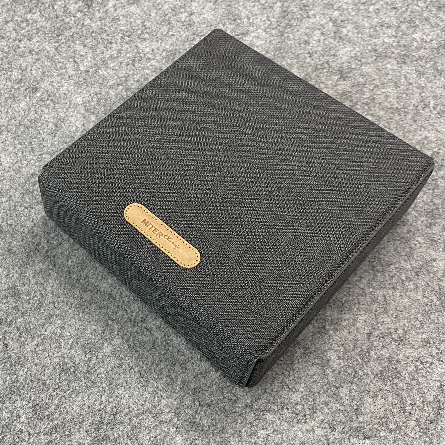 MITER CASE Etui do przenoszenia DAP + słuchawki, ręcznie robione włoskie etui ze skóry PU, twarde etui na 2 słuchawki IEM + 1 cyfrowy odtwarzacz audio pudełko do przechowywania (4 płaskie etui na