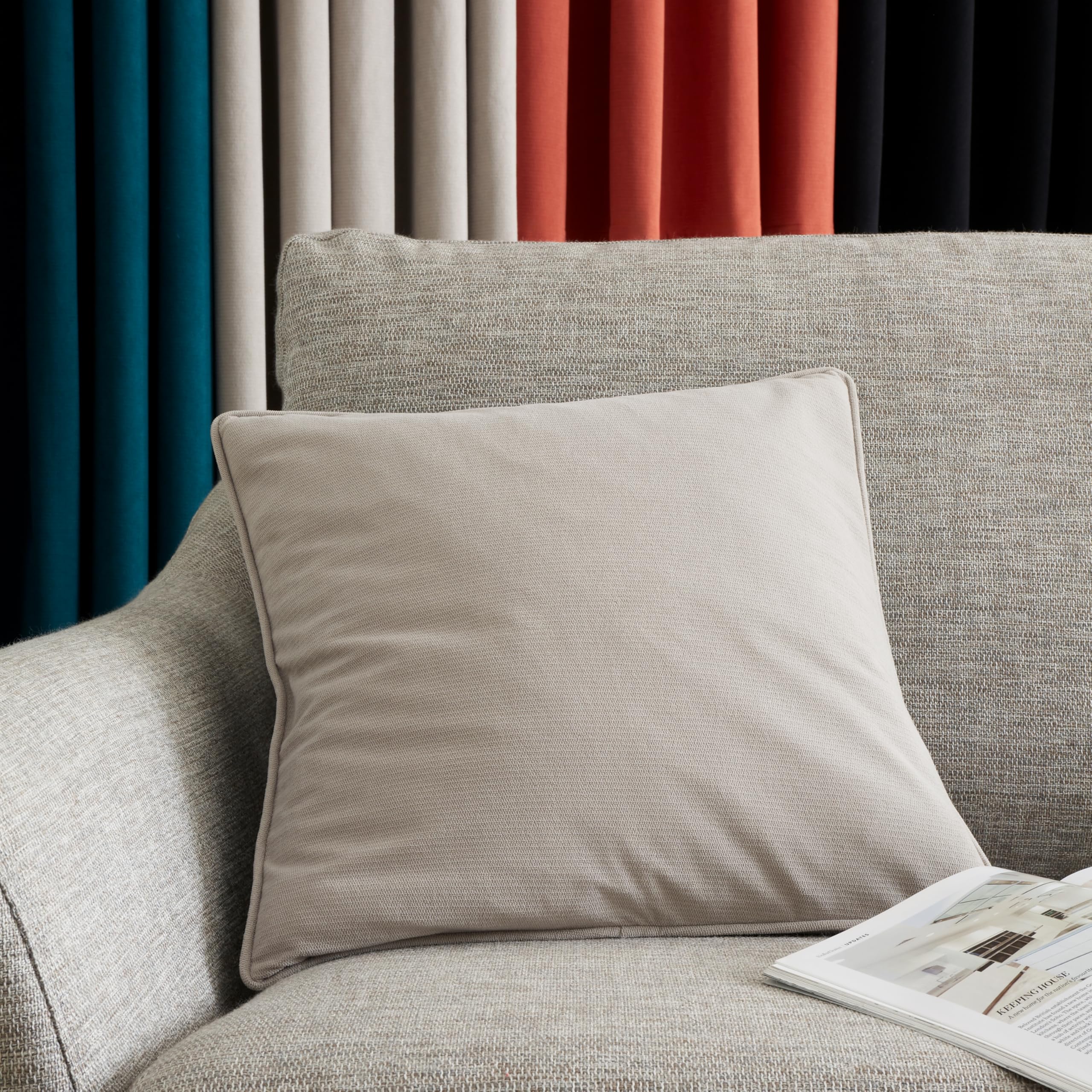 Catherine Lansfield Grey 'Wilson Velvet' Cushion In | Size: 45Cm X 45Cm