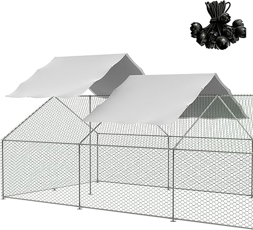 Miniatura 8 de Gallineros de metal grandes, jaula galvanizada para gallinas, gallinas de corral, corral de pollo, jaulas de pato de conejo con cubiertas