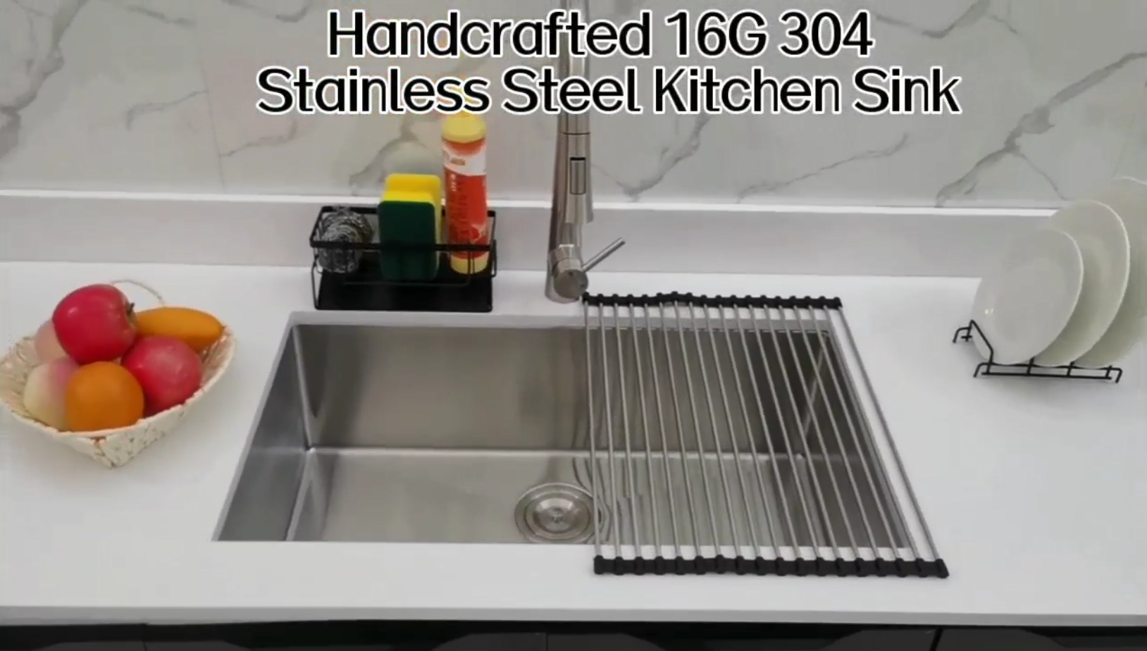 Logmey 28 In. Undermount Workstation Sink Single Bowl 16 Gauge Brushed Stainless Steel Kitchen Sink With Accessories Sc 1a98182suk