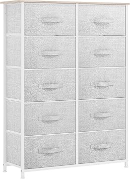 GOOBED 10 Drawers Dresser, Fabric Dresser for Living Room, Organizer Unit for Bedroom, Living Room, Hallway, Closets