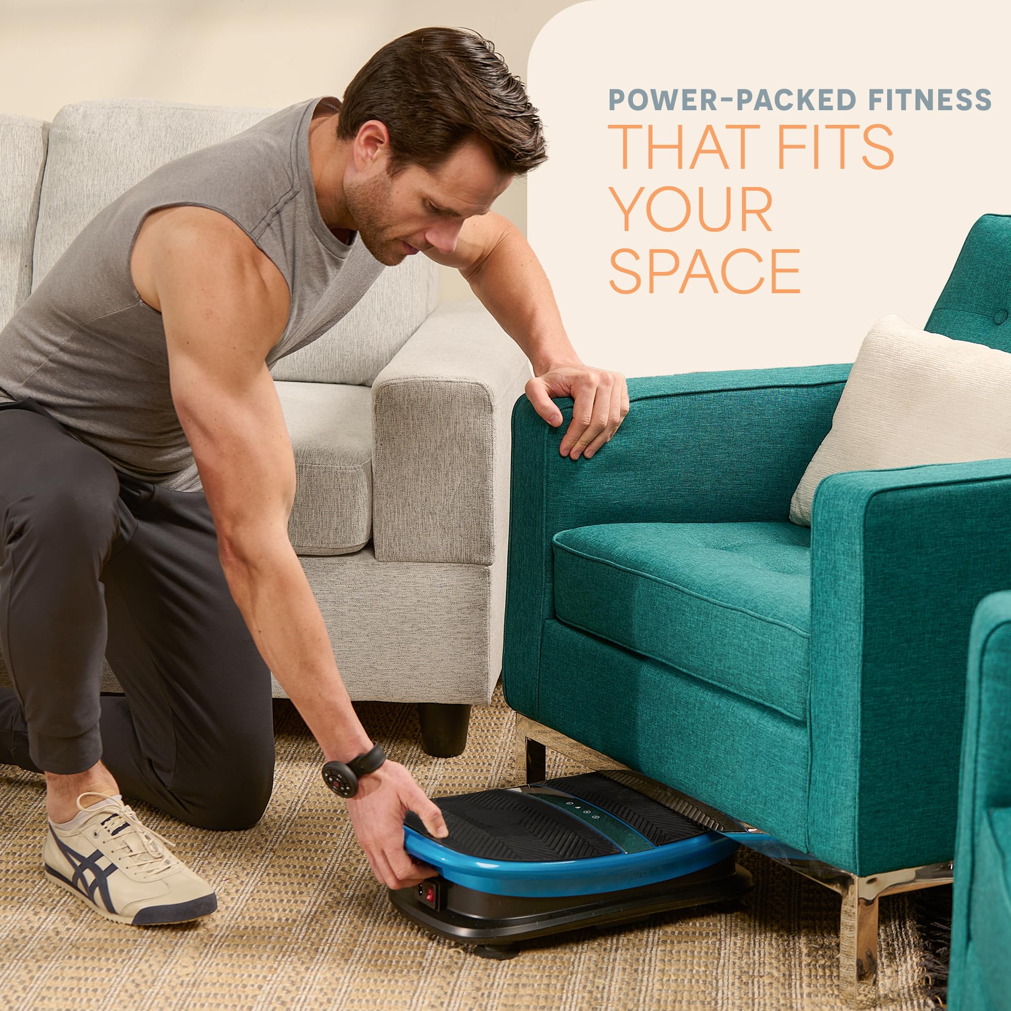 Lifepro - Placa vibratoria de Movimiento Vertical con Control de Voz para Drenaje linfático con Terapia de Calor - Plataforma Vibrante Curvada para relajación y recuperación Muscular