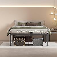 Vista 6 de MAF 12 Inch Full Size Metal Platform Bed Frame with Round Corner Legs, Mattress Slide Stopper, 3000 LBS Heavy Duty Steel Slats Support, No Box