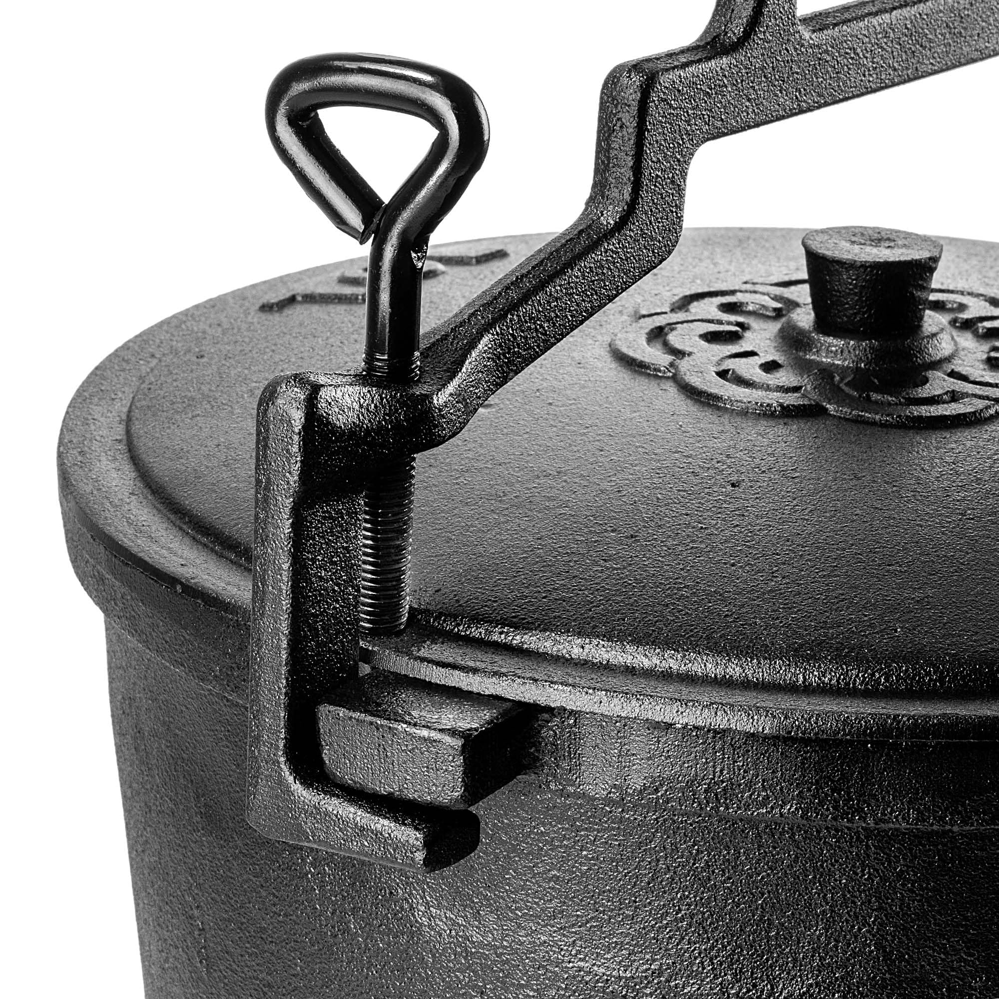 KADAX Chaudron de chasse en fonte avec pieds 10 l cocotte marmite couvercle cuillère