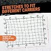 Cargo Net for SUV - 3 x 4 Foot, Heavy-Duty, Mesh Square Bungee Netting with 12 Hooks, 12 Black Clips and Storage Bag - Holds Small and Large Loads