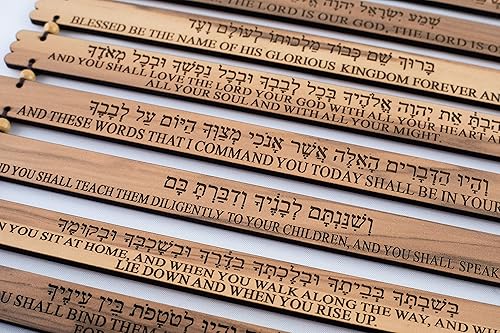 Miniatura 3 de Olive Wood Gifts Shop Placa hecha a mano «SHEMA Israel Prayer» (16.5 x 11.5 pulgadas, inglés/hebreo) – Deuteronomio 6:4-9, decoración artística para