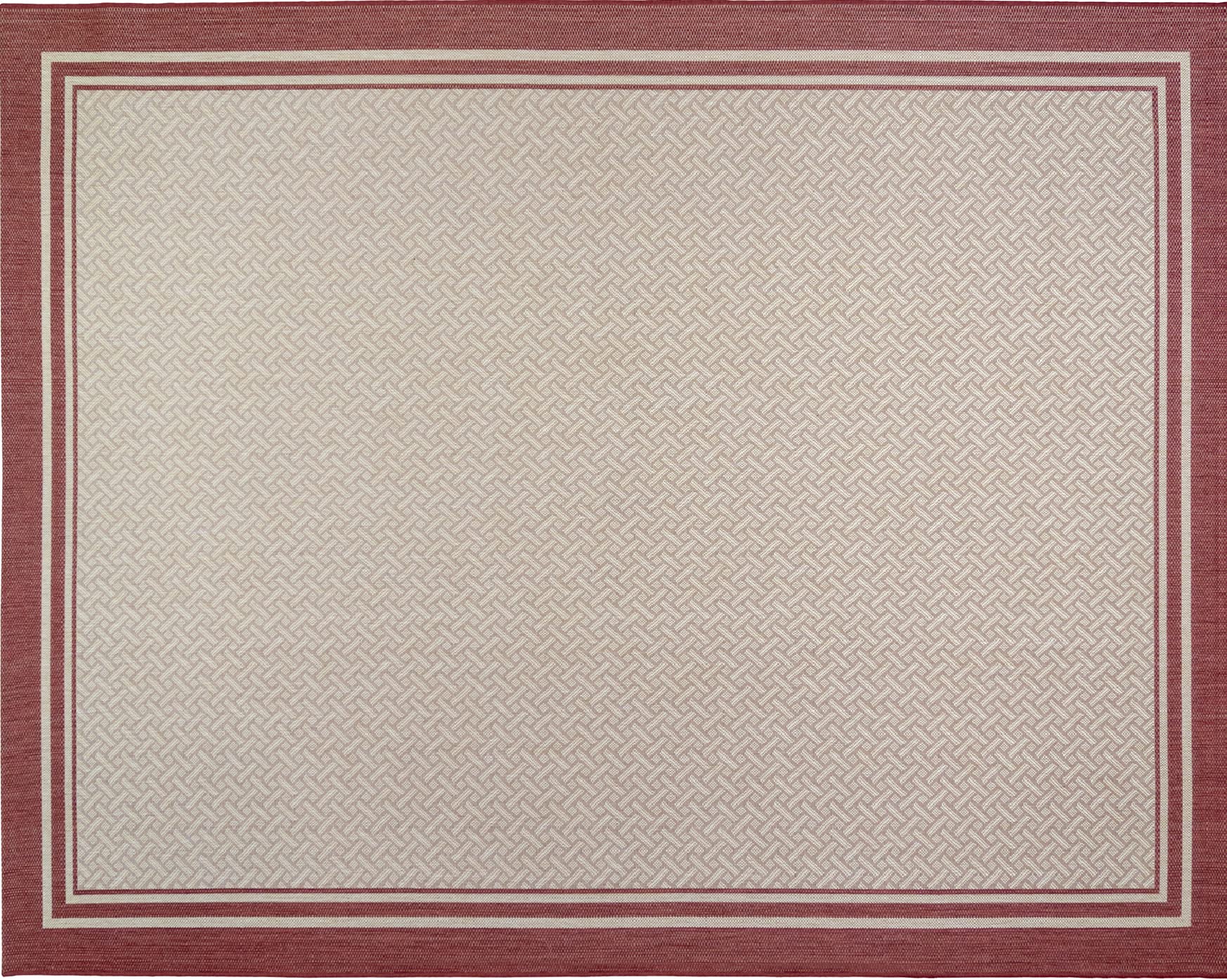Gertmenian Indoor Outdoor Classic Flatweave Area Rug, Stain & UV Resistant Carpet, Deck, Patio, Poolside & Mudroom, 8x10 Ft Large, Simple Border, Red Tan, 21361
