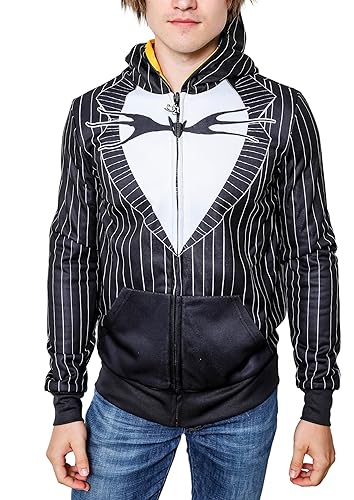 Disney Nightmare Before Christmas Jack Skellington Sally Reversible Costume Hoodie