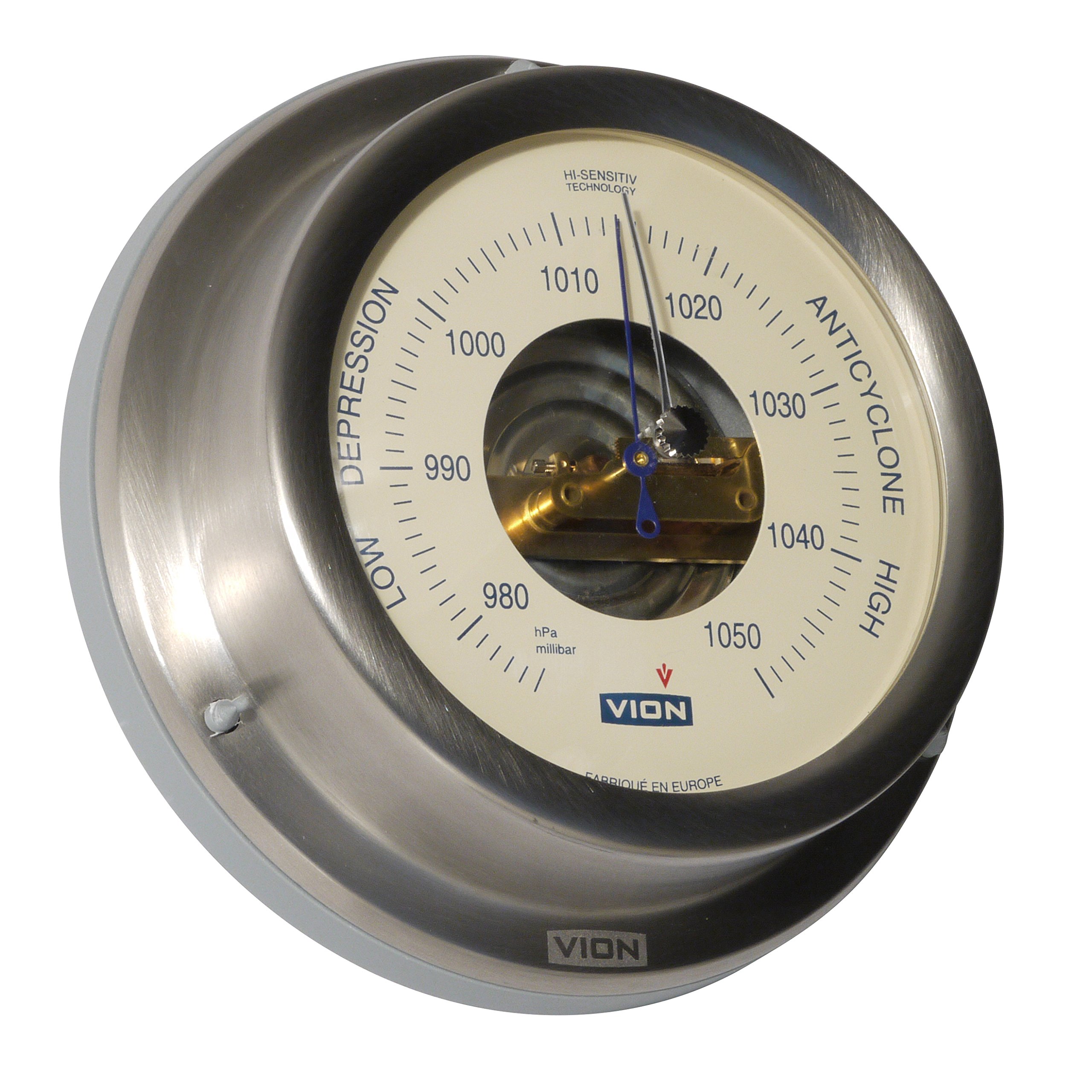 Delicia barómetro Marina con 127 mm Brida de Pared, Acero Inoxidable