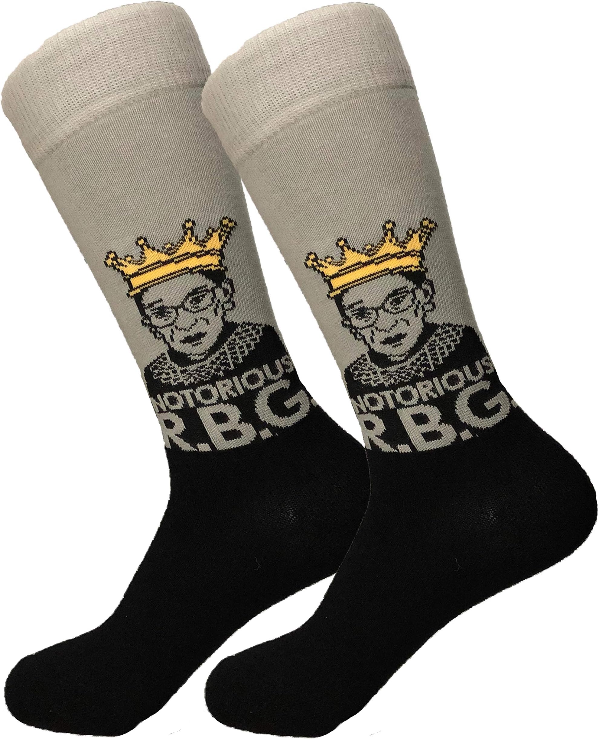 Ruth Bader Ginsburg Notorious RBG Dress Socks - Funny, Crazy, Casual, Novelty