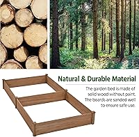 Vista 6 de Yaheetech 8×4ft Wooden Horticulture Raised Garden Bed Divisible Elevated Planting Planter Box for Flowers/Vegetables/Herbs in Backyard/Patio Marrón