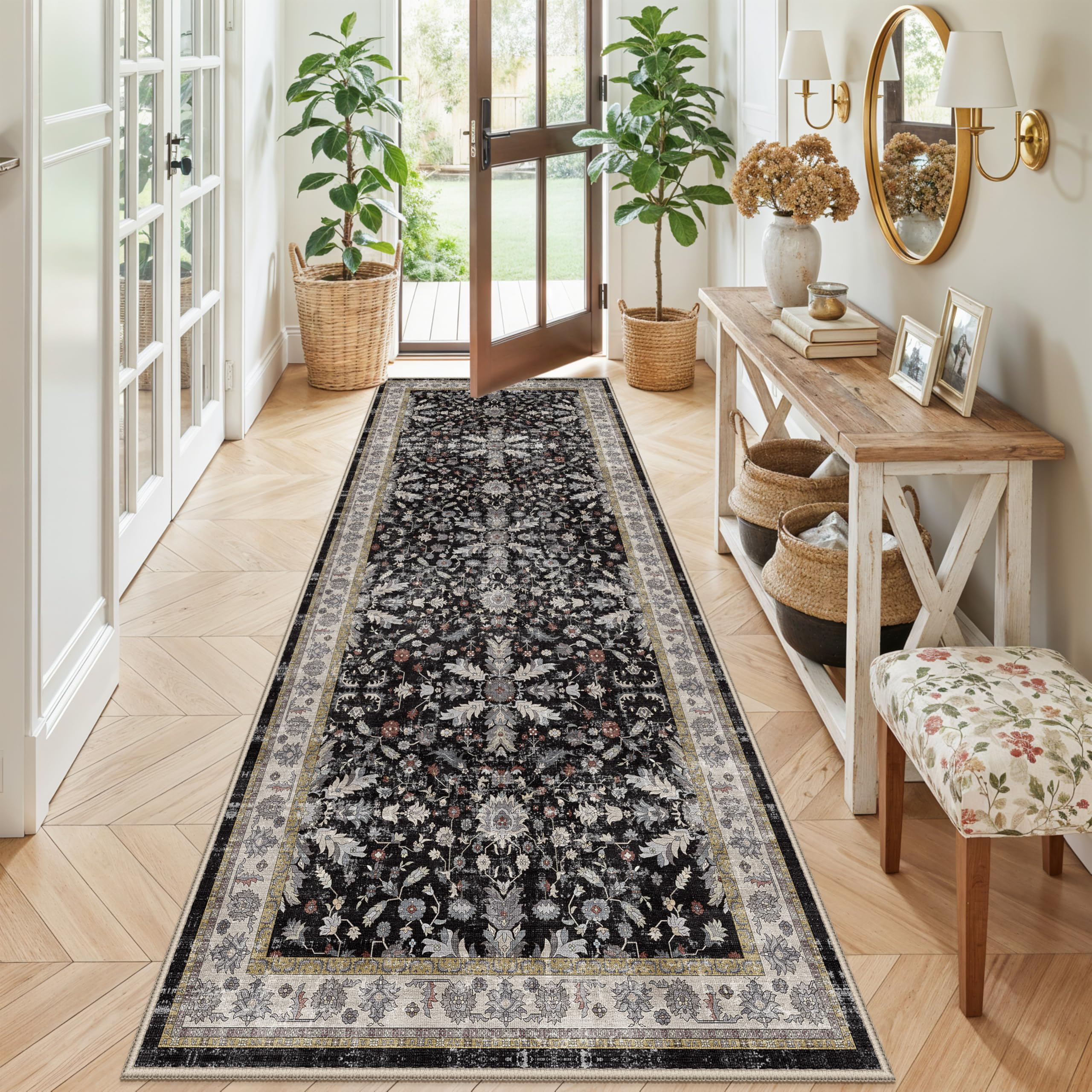 3-Piece Boho Kitchen Rug Set - Non-Slip & Washable -13