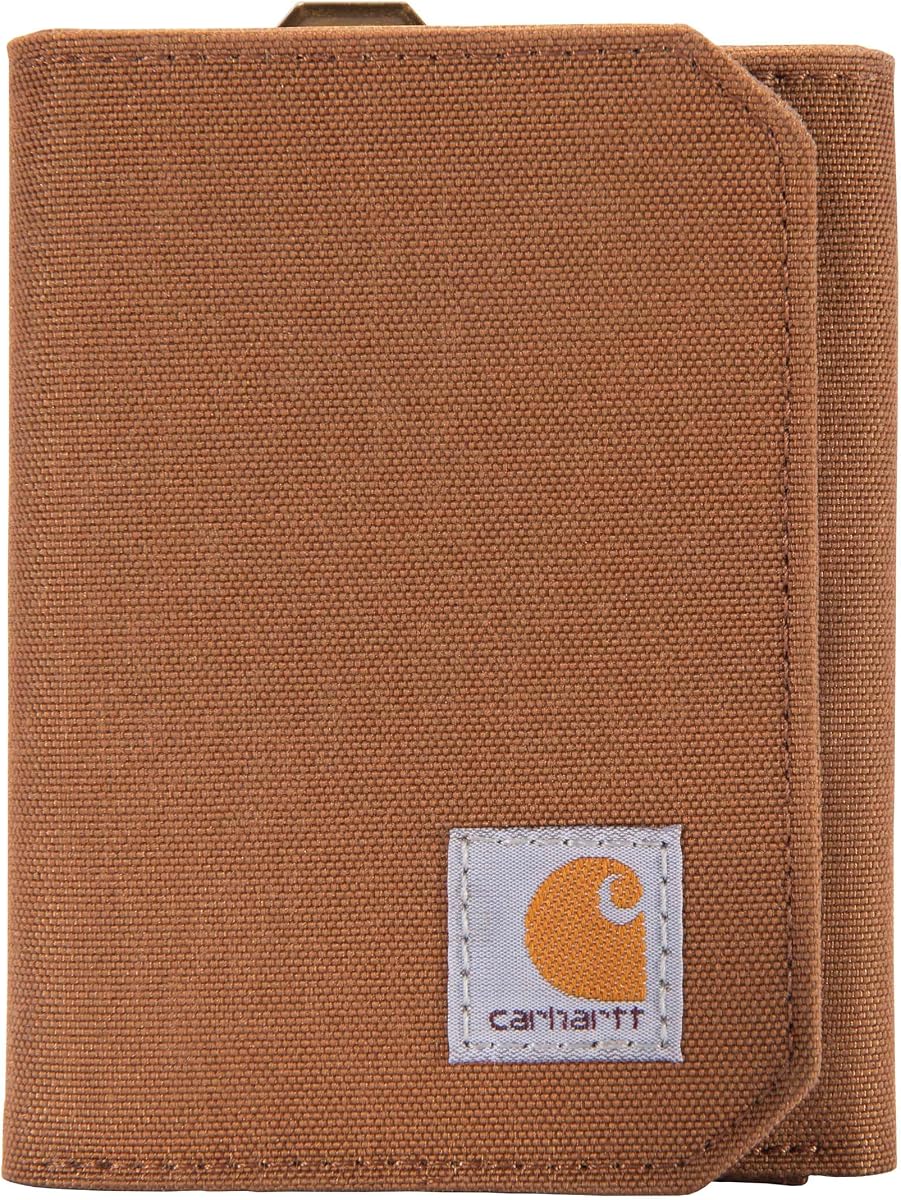 Carhartt Carteras de nailon 700D para hombre, bloqueo RFID con opciones de bolsillo frontal y triple