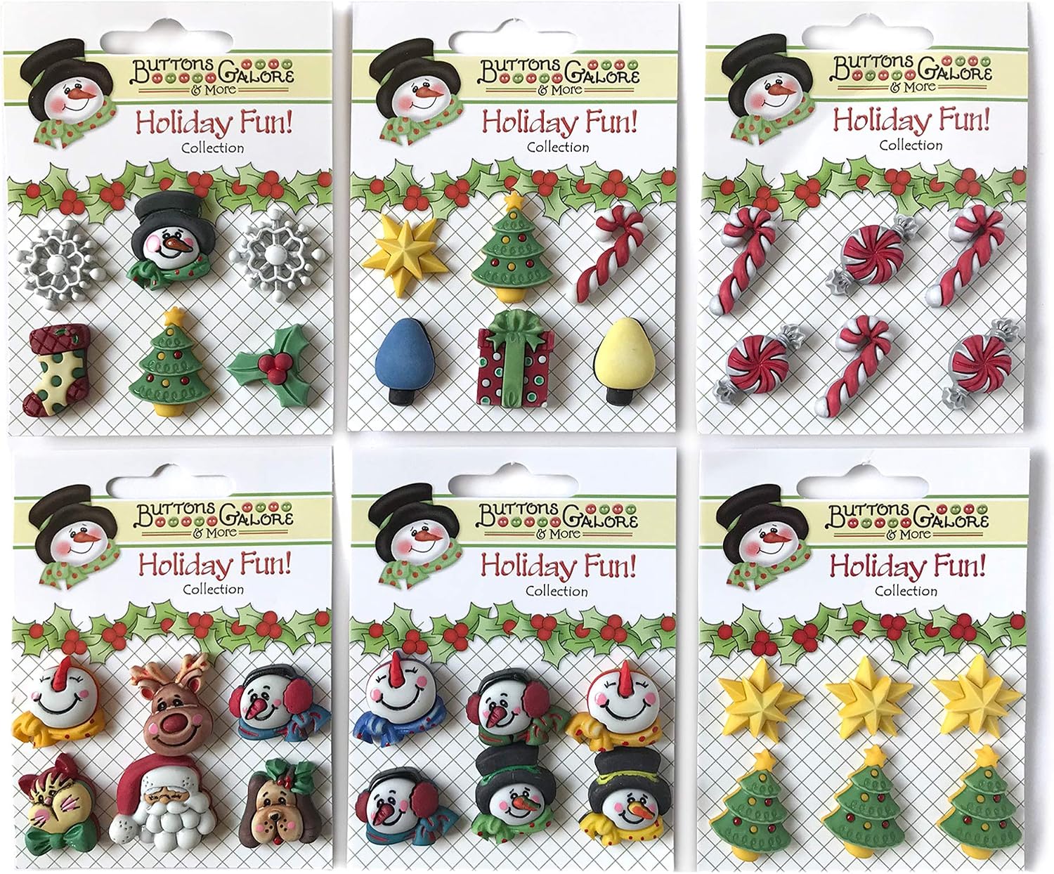 Buttons Galore and More Collection of Christmas Shank Buttons for DIY Crafts, Scrapbooking, Sewing, Cardmaking & Other Projects – 36 Pcs
