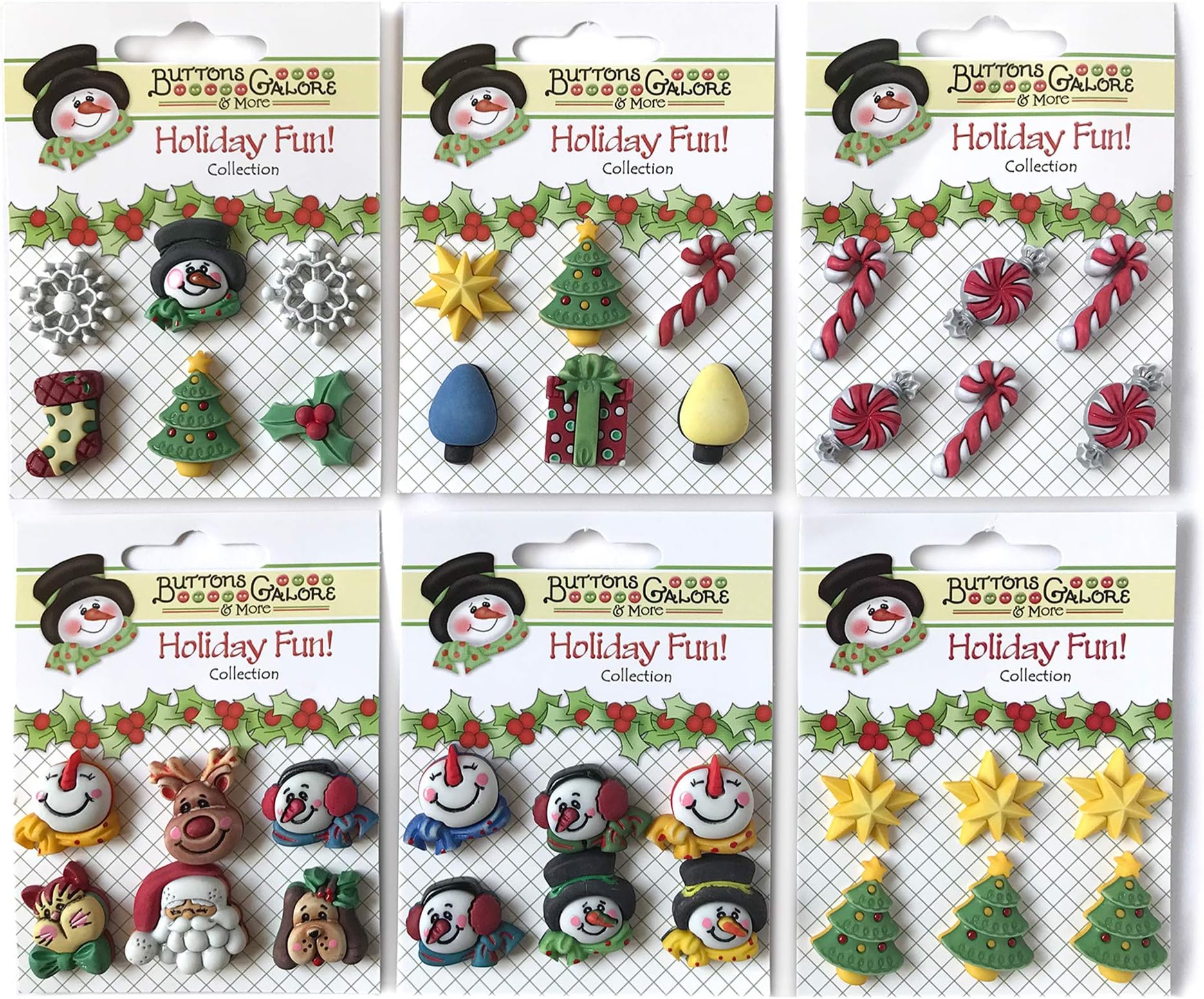 Collection of Christmas Shank Buttons for DIY Crafts, Scrapbooking, Sewing, Cardmaking & Other Projects – 36 Pcs