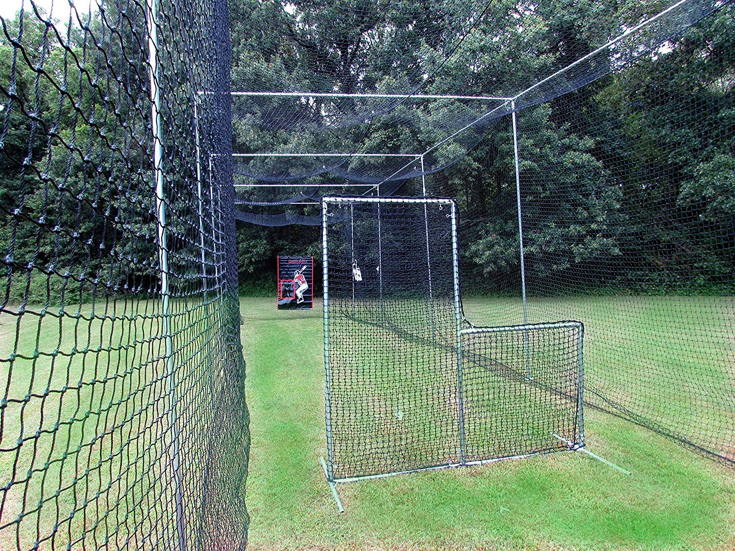 L-Screen 6' x 6' Residential Baseball Safety Frame & #42-60Ply Pitcher L Screen