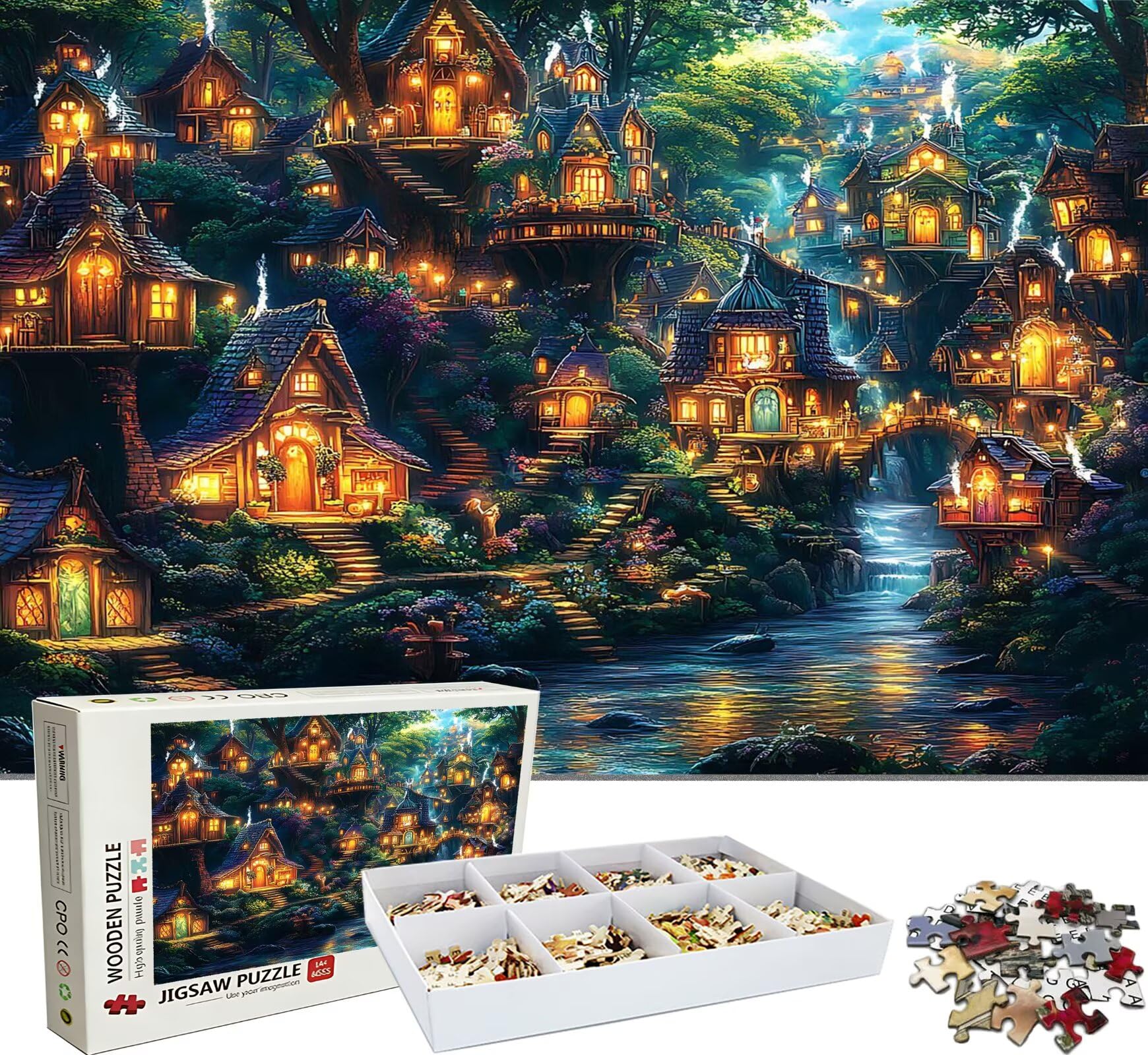 Puzzle 1000 elementów, drewniane puzzle dla dorosłych - Impossible Puzzle 75 x 50 cm niffy gra myśleniowa i łamigłówka dla kobiet i mężczyzn, gra rodzinna na wieczory z grami, prezent dla kobiet