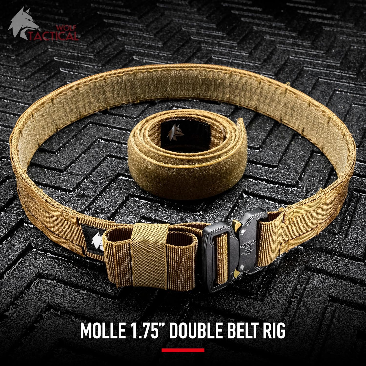 WOLF TACTICAL Molle Duty Belt - Duty Belts Law Enforcement Battle Belts Tactical Gun Belt 1.75” Quick Release Combat Belt