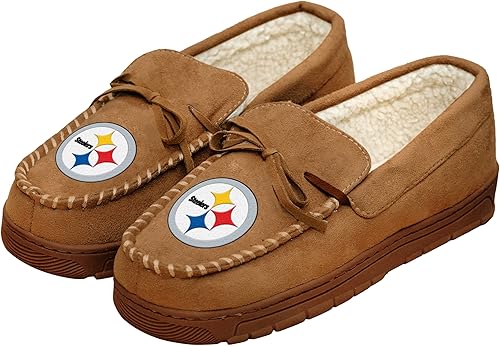 Miniatura 16 de FOCO Mens NFL Team Logo Moccasin Slippers Beige,Color del equipo