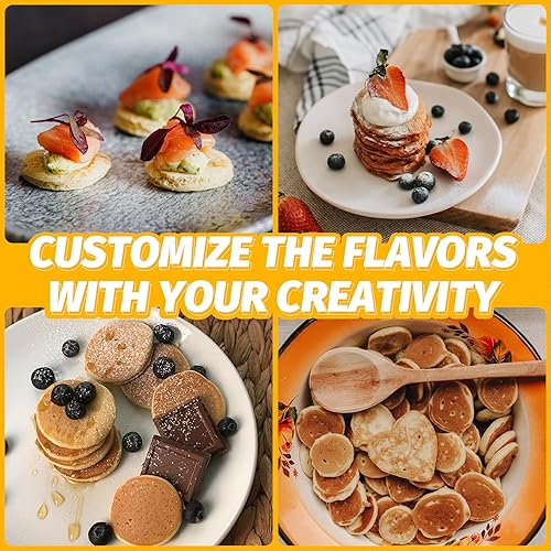 Miniatura 5 de FineMade Mini máquina para hacer panqueques con platos antiadherentes pequeña plancha para panqueques hace panqueques pequeños de 8 x 2 pulgadas