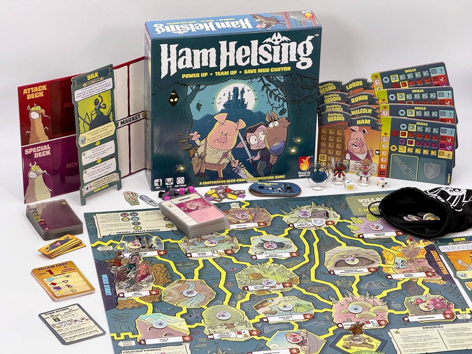 Ham Helsing – Cooperative Monster Adventure Board Game | 1–4 Players, Ages 10+, 60–90 Min | Deck-Crafting with Transparent Cards | Spooky Halloween Theme