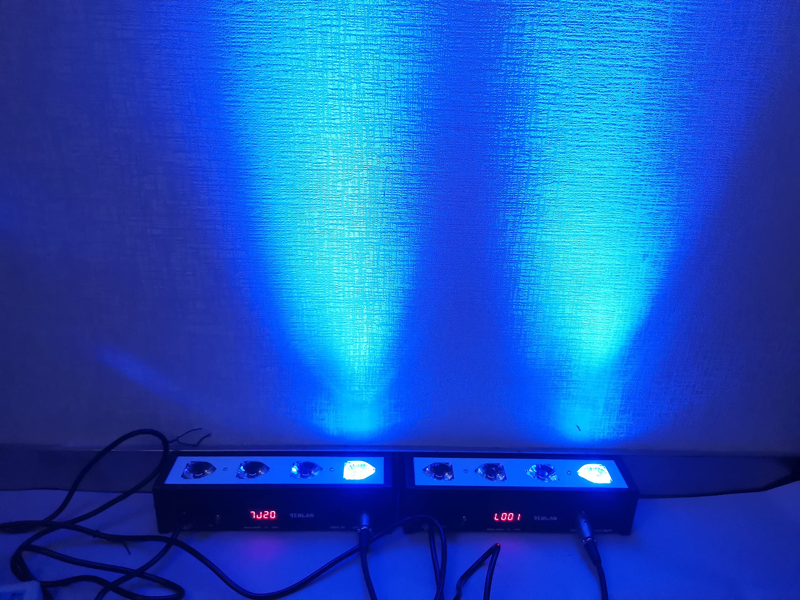 LED Par Bar Stage Light, SENLAN 4 Pieces x 3 W Wall Washer RGB 3-in-1 LED and Full Aluminium House of 7th DMX512 for Disco/Party/Theatre