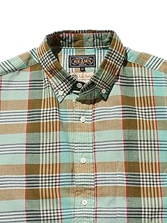 Indian Madras Short Sleeve Popover Button Down Shirt 38-01-0012-139 38010012139: Mint Green Indian Madras Short Sleeve Popover Button Down Shirt 38-01-0012-139 38010012139: Mint Green