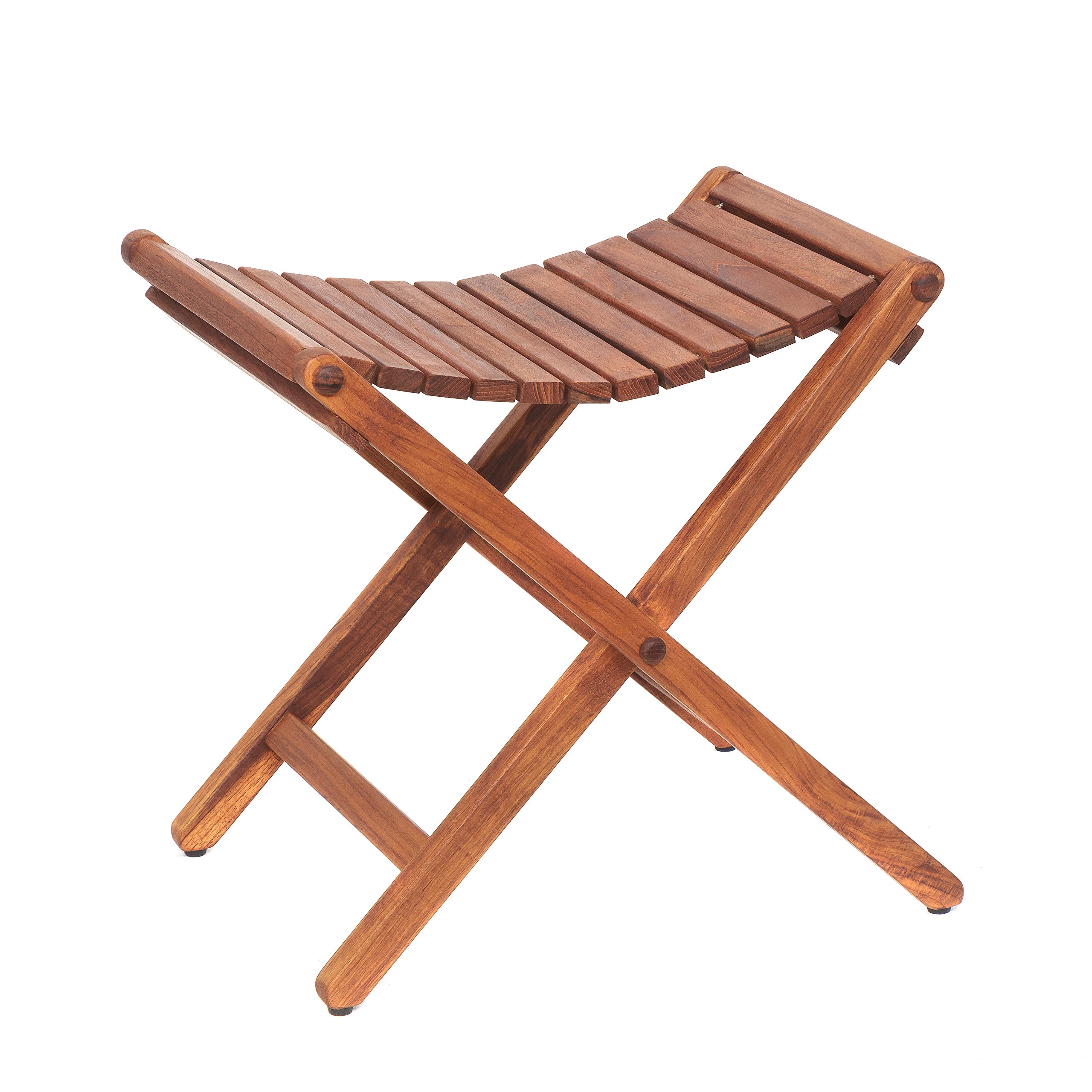 AsinoX TEK.601 Taburete Plegable, Madera de teca, 46x41x46 cm