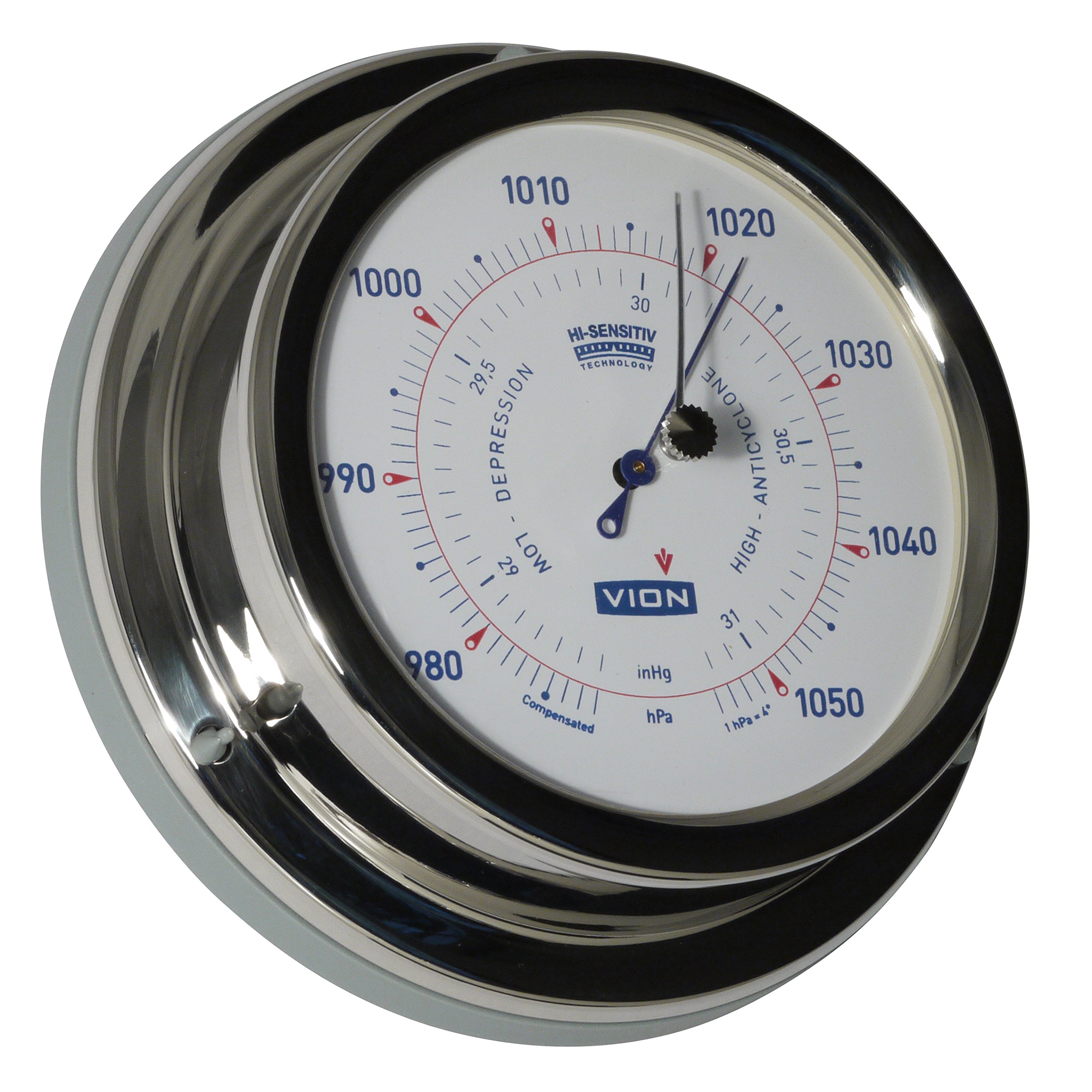 DElite Marine Baromètre avec Bride Murale 127 mm, en Acier Inoxydable