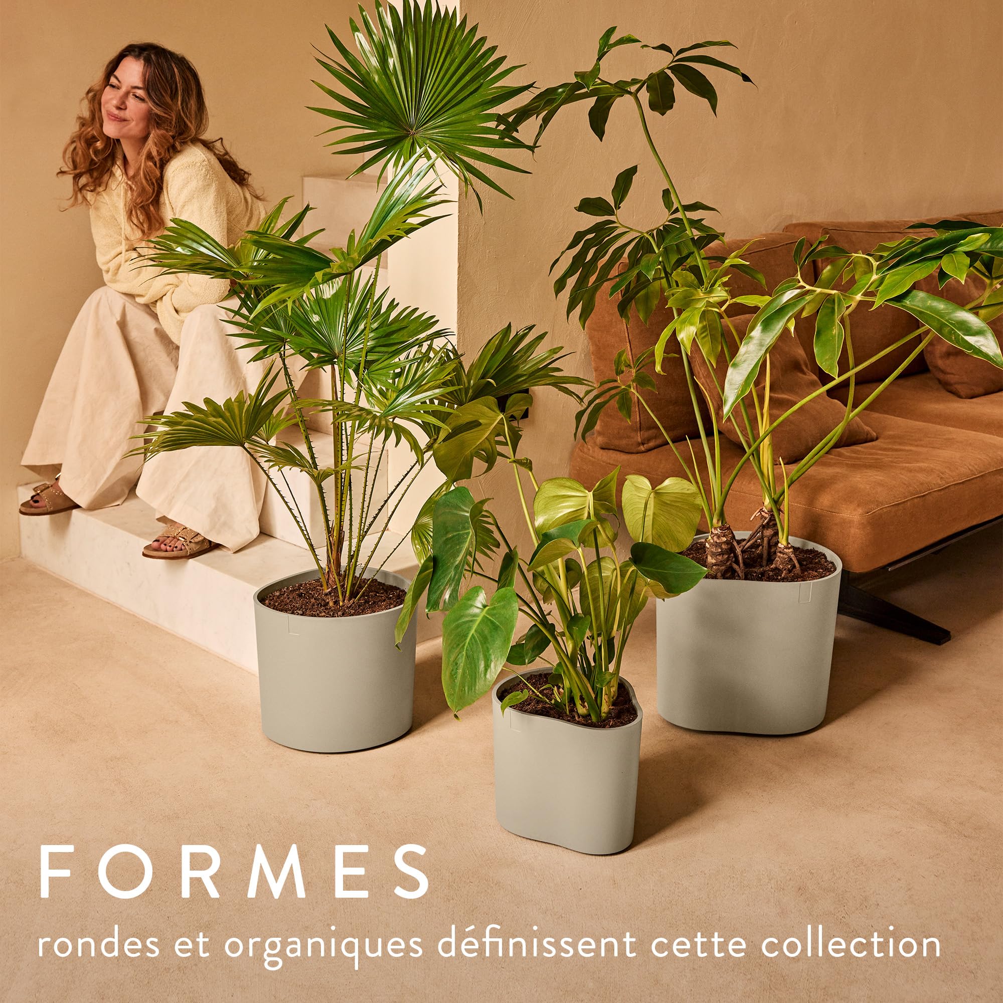 Elho Eden Aquacare High 40cm Pot de Fleur - Taupe Doux
