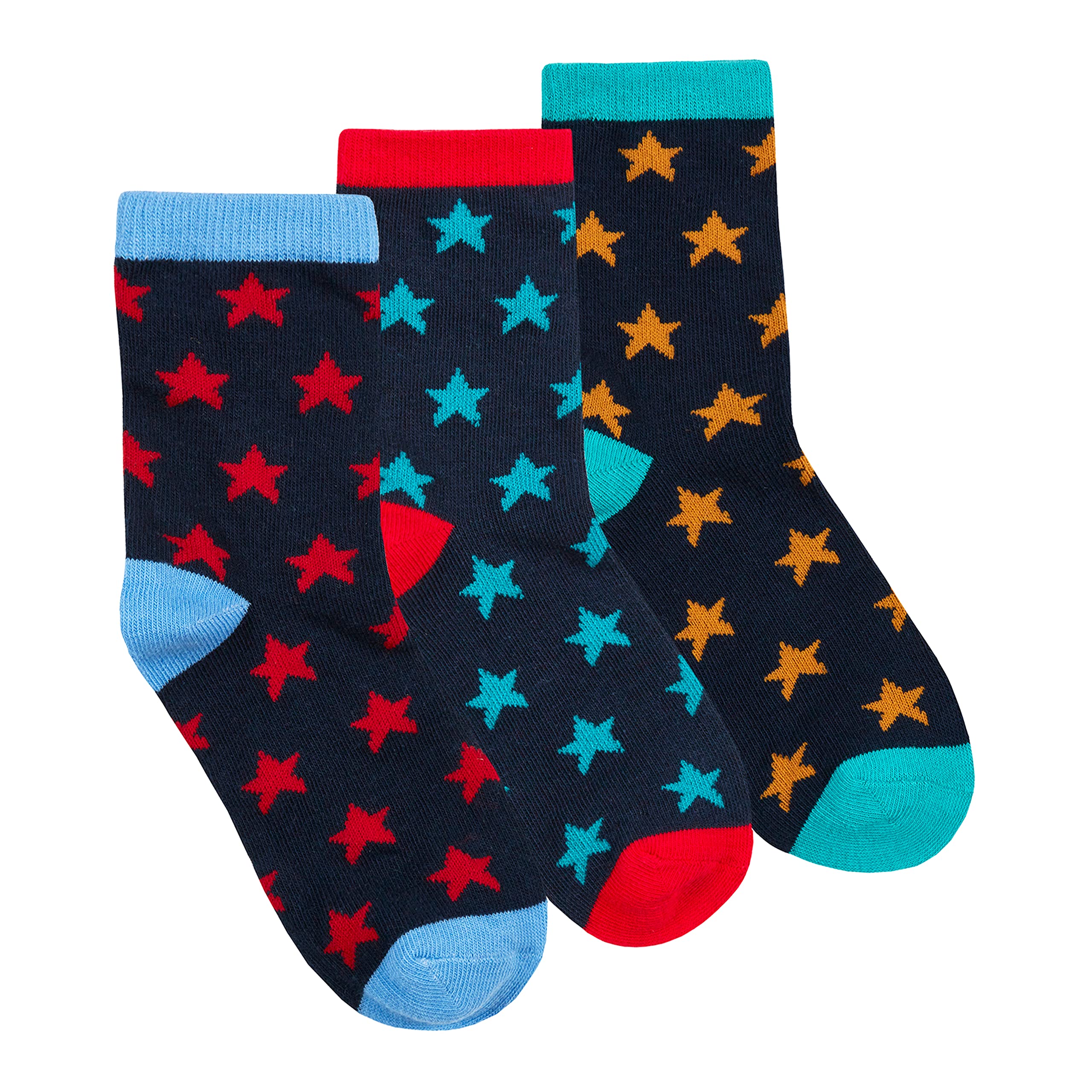 Metzuyan Kids Boys Cotton Rich Novelty Socks Camo Designed Navy Star Size 6-8.5