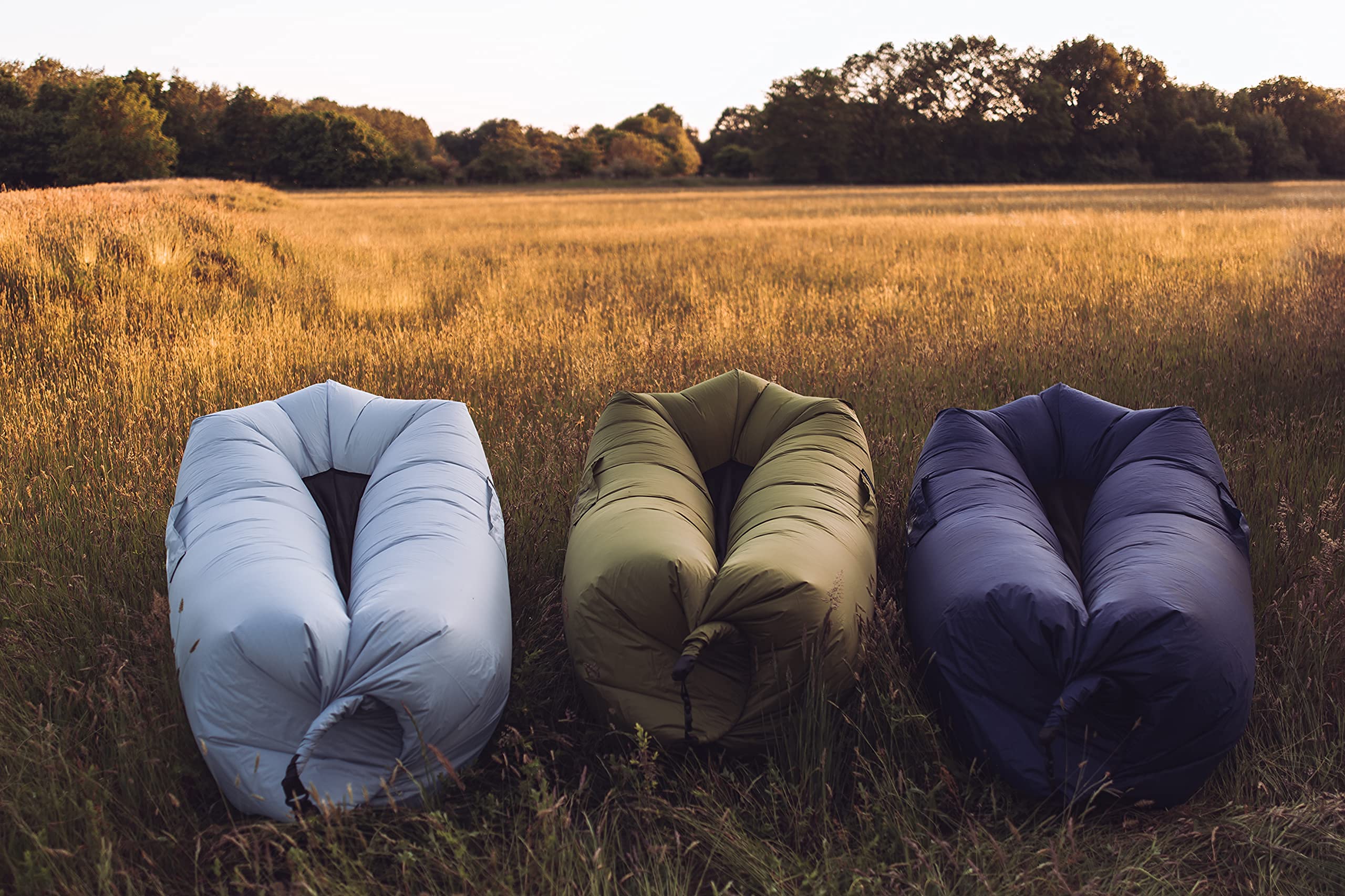 WANDERFALKE Sofa powietrzna na plażę, do aktywności na świeżym powietrzu, na kemping (lodowy szary)