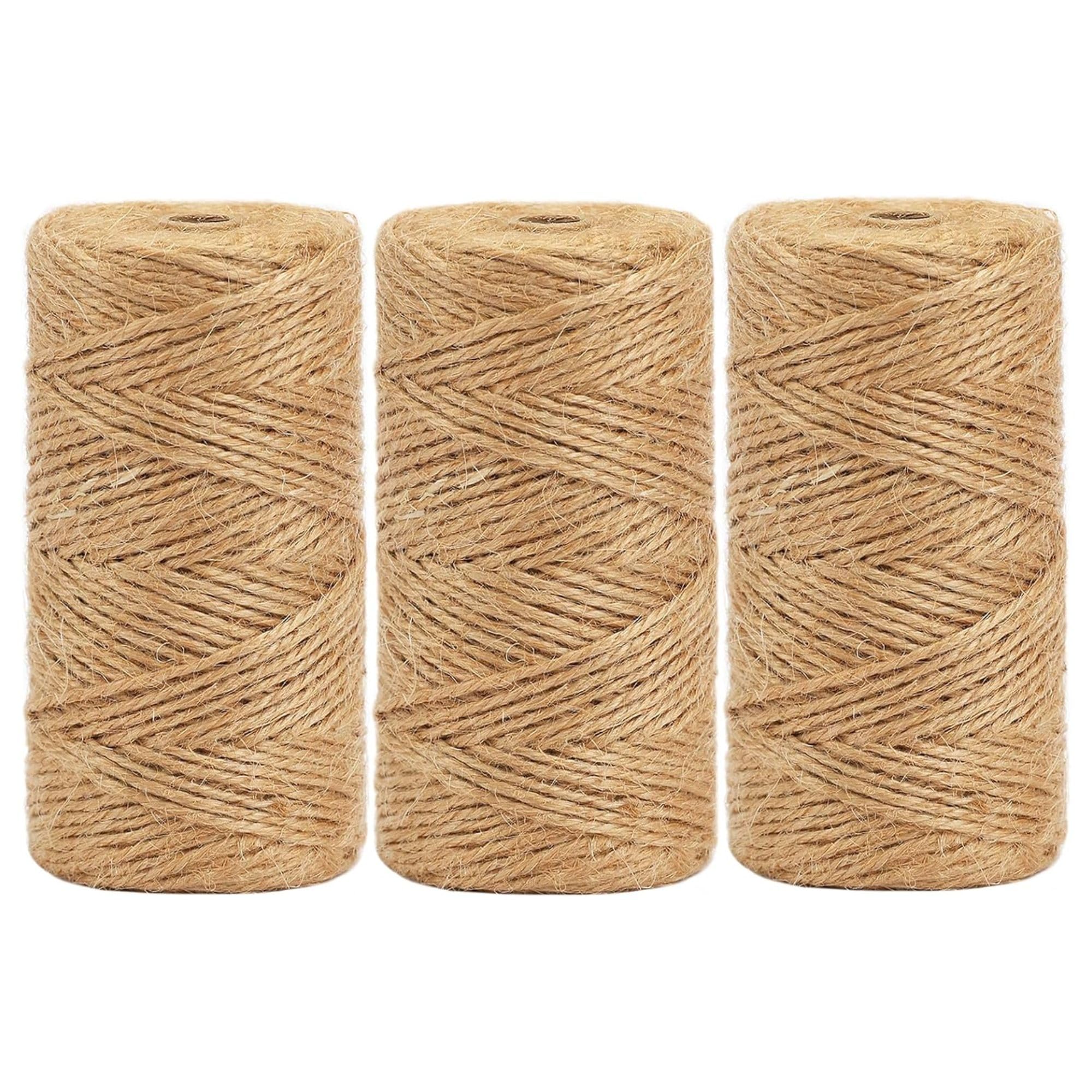 Brown Binding Twine 3 Pack | Strong Garden Twine for Bundling, Packing, DIY Crafts & Household Use Durable String