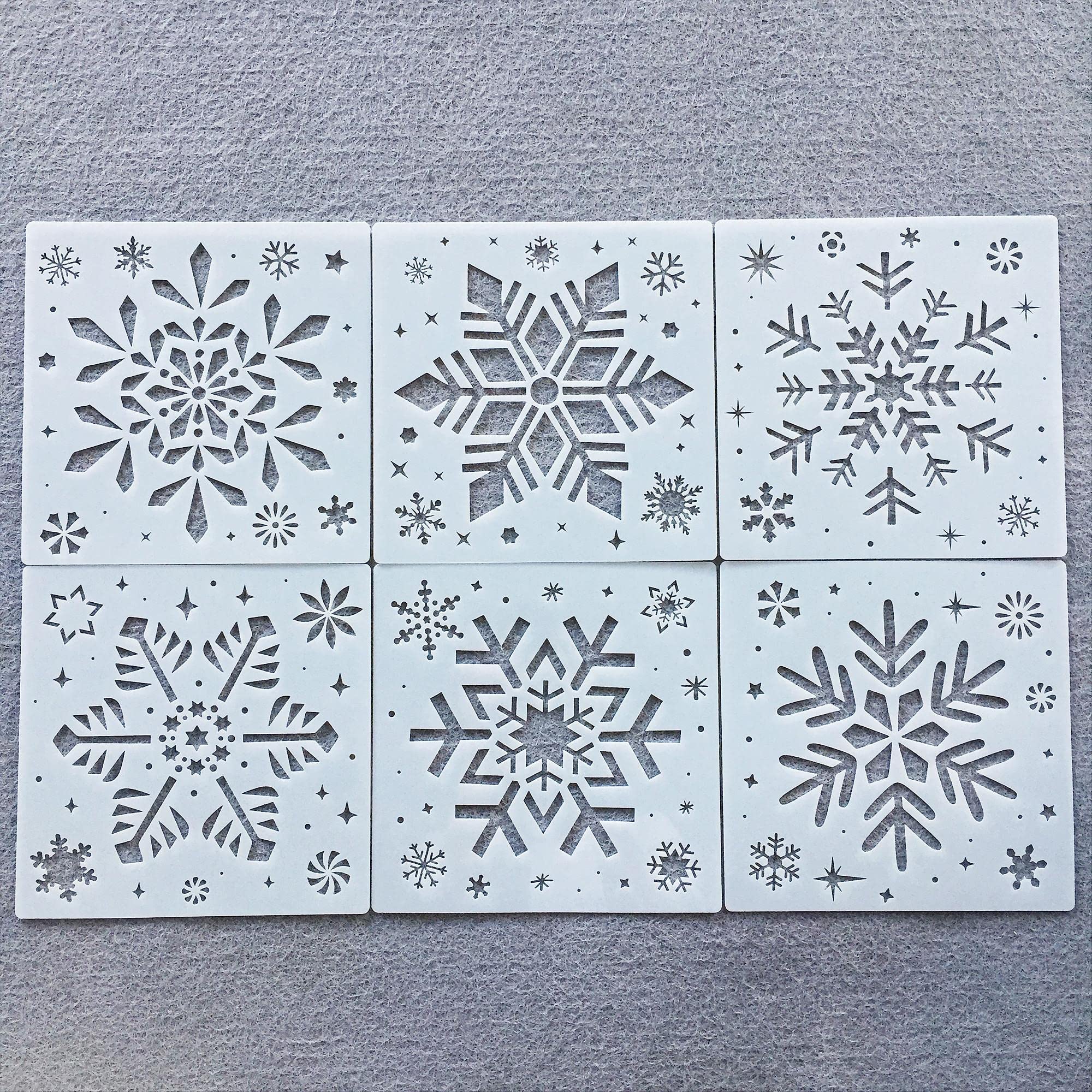 6 stencil natalizi da 20 cm, per dipingere su legno, riutilizzabili, per decorare la casa, stencil e modelli fai da te per segni, artigianato, arte