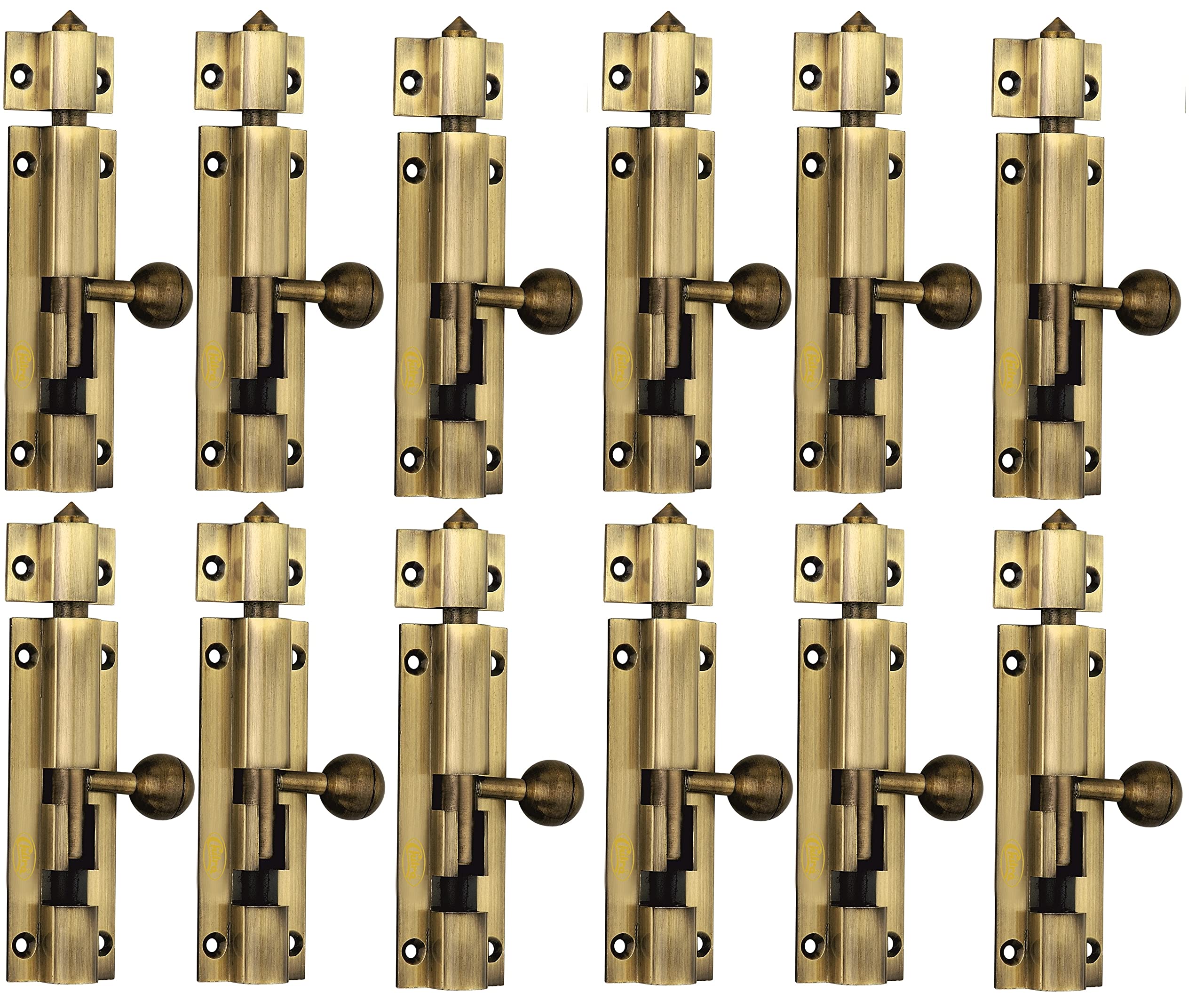 Chitra Aluminium Tower Bolt with Stainless Steel Rod Pack of 12 (4 Inch, Antique Brass) (B0986X76R7) Amazon Price History, Amazon Price Tracker