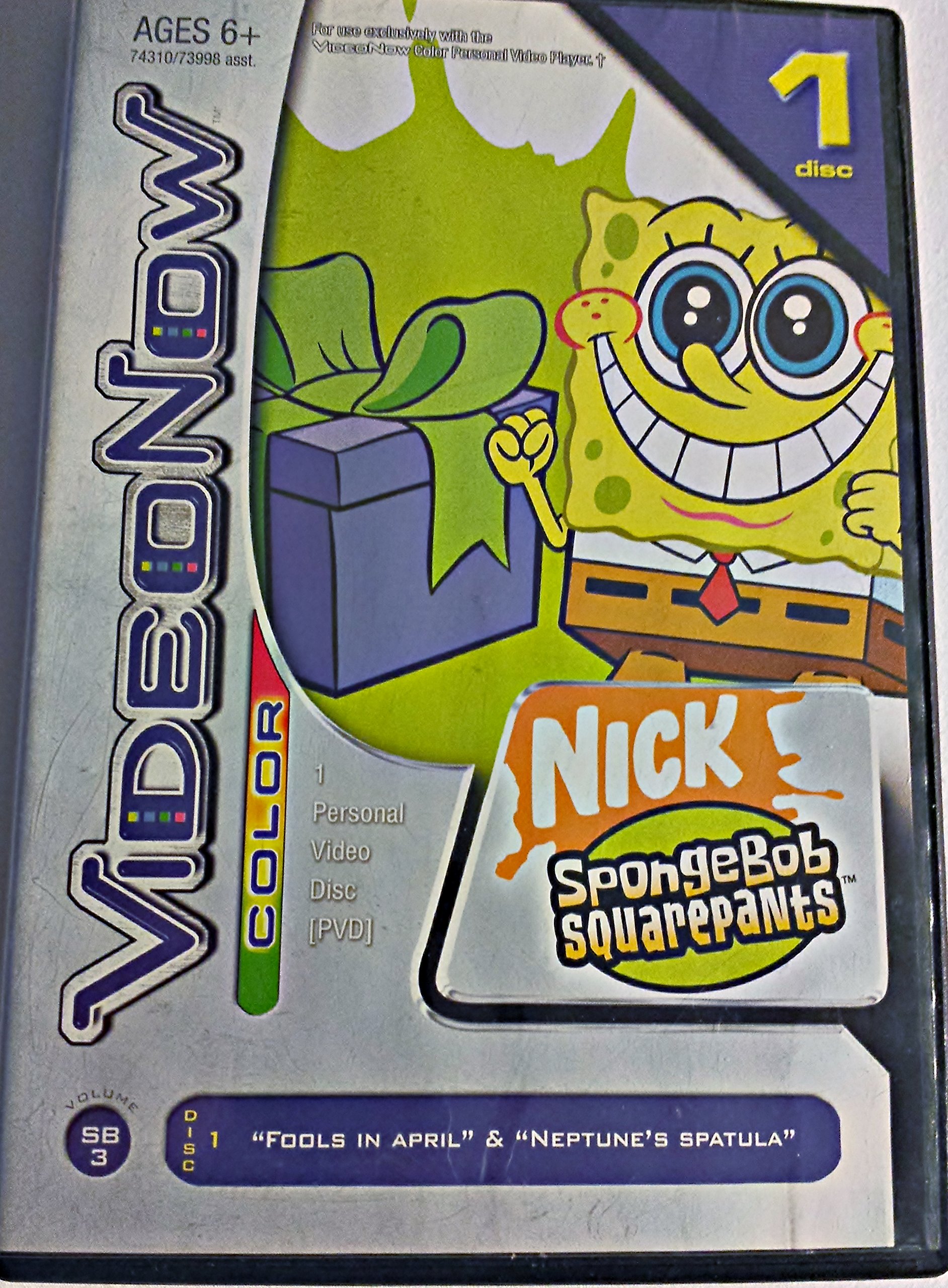 Videonow Color Nick Spongebob Squarepants Personal Video Disc PVD "Fools in April" Neptune's Spatula" by SpongeBob SquarePants