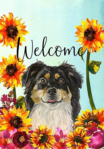 Border Collie - Bandera de bienvenida de Hippie Hound Studios