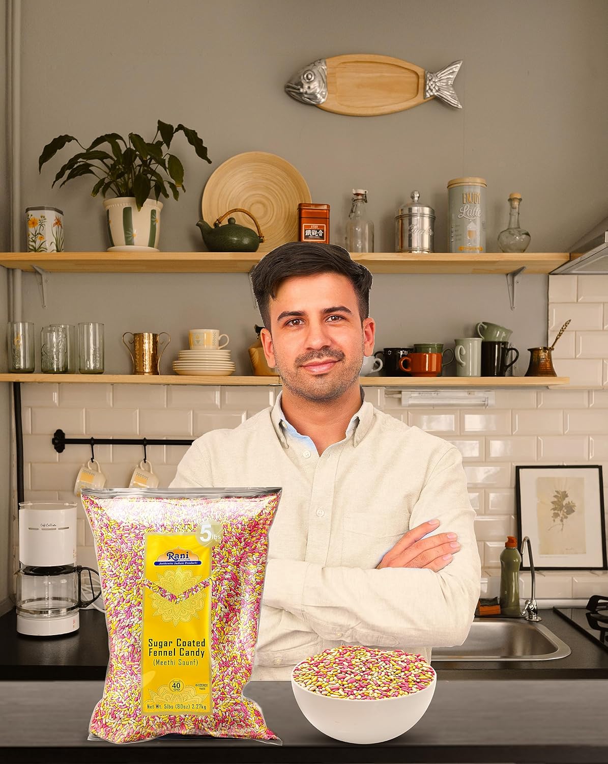 Rani Sugar Coated Fennel Candy (Value Pack) 5lbs (Assorted Colors/Flavors)