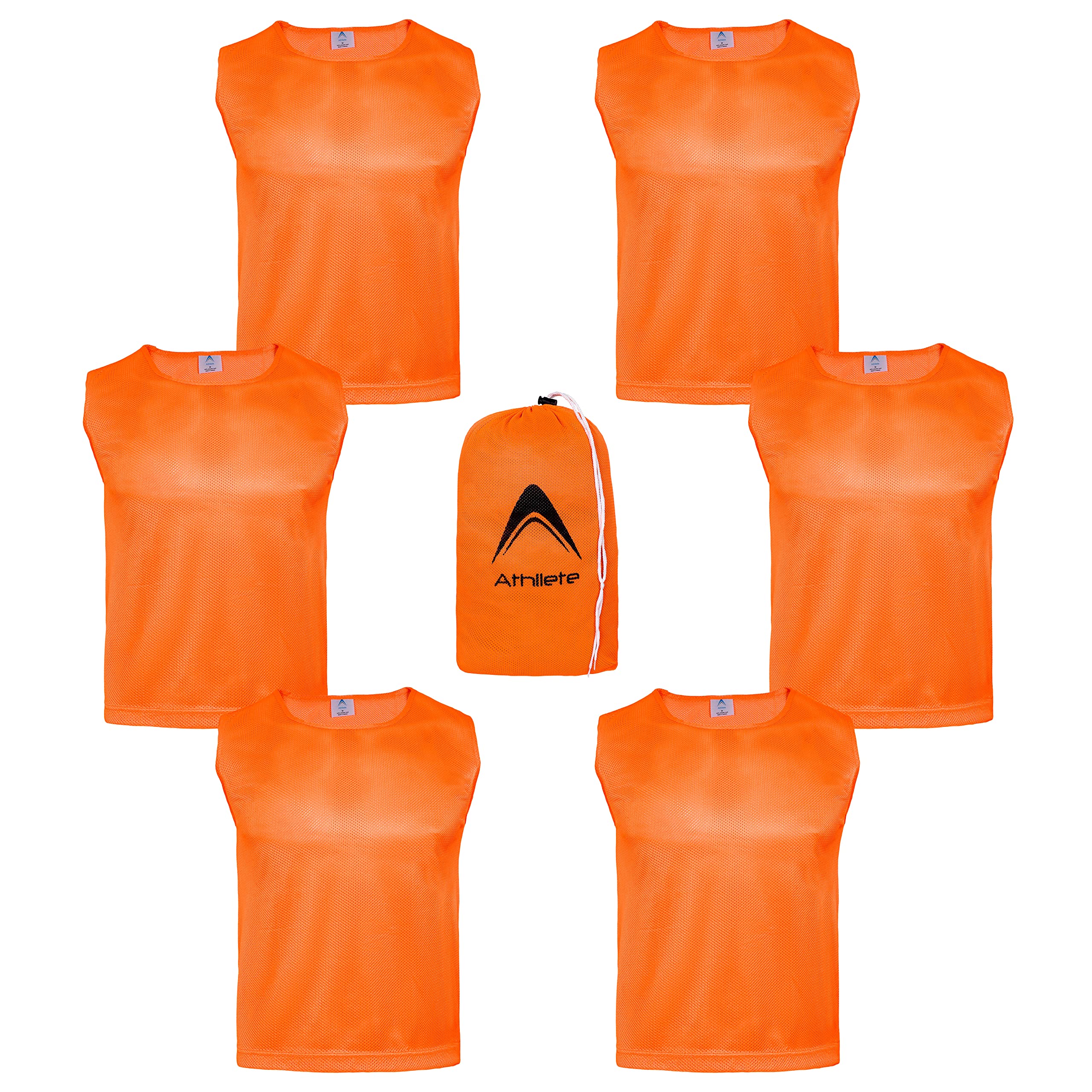 DURAMESH Set of 6 - Scrimmage Vest/Pinnies/Team Practice Jerseys with Free Carry Bags.