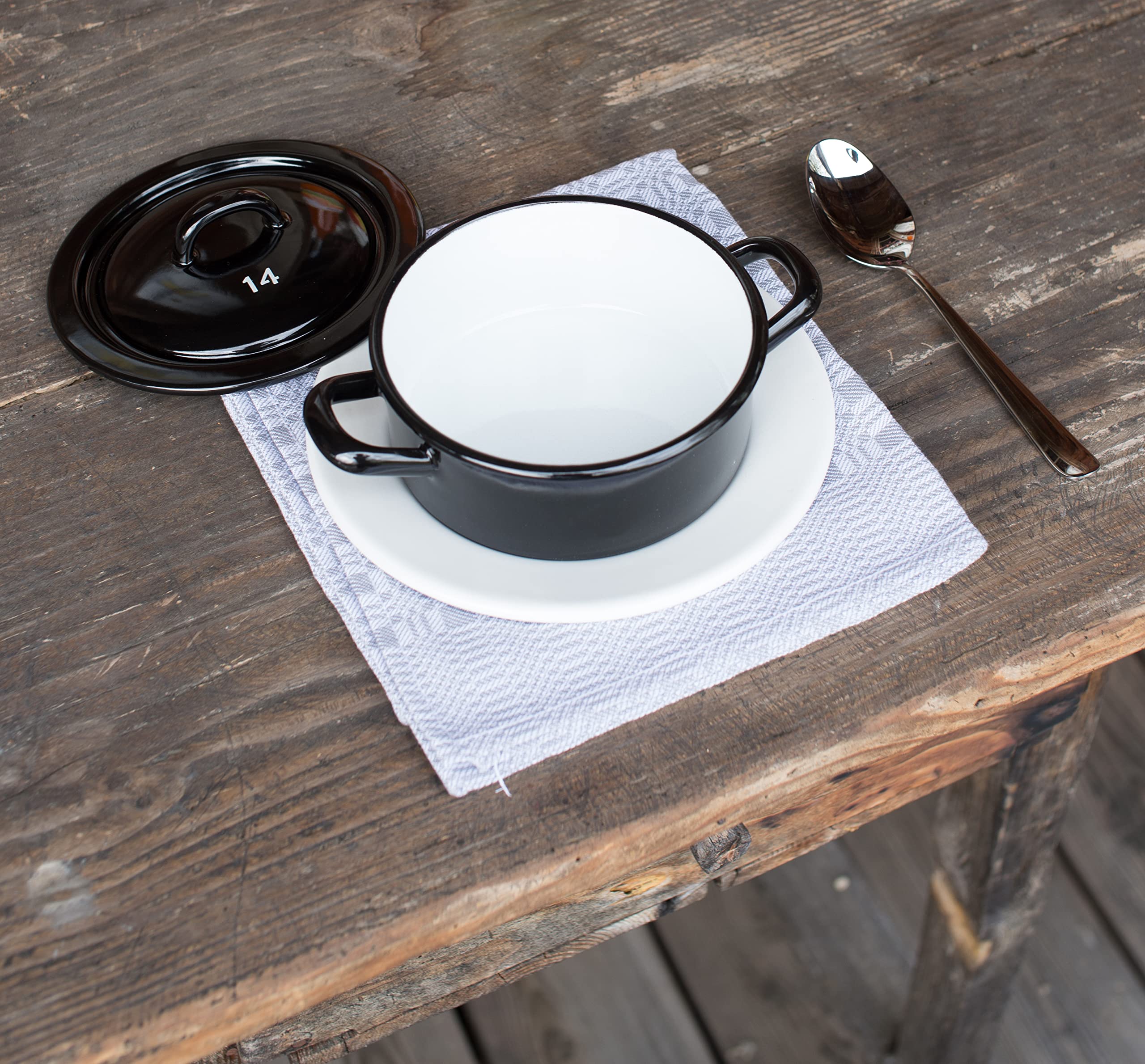 Image secondaire de Riess, 0248-017 Riesen Casserole mi-haute avec rebord 32 12 l sans couvercle classique – géant et nains, diamètre 32 cm, hauteur