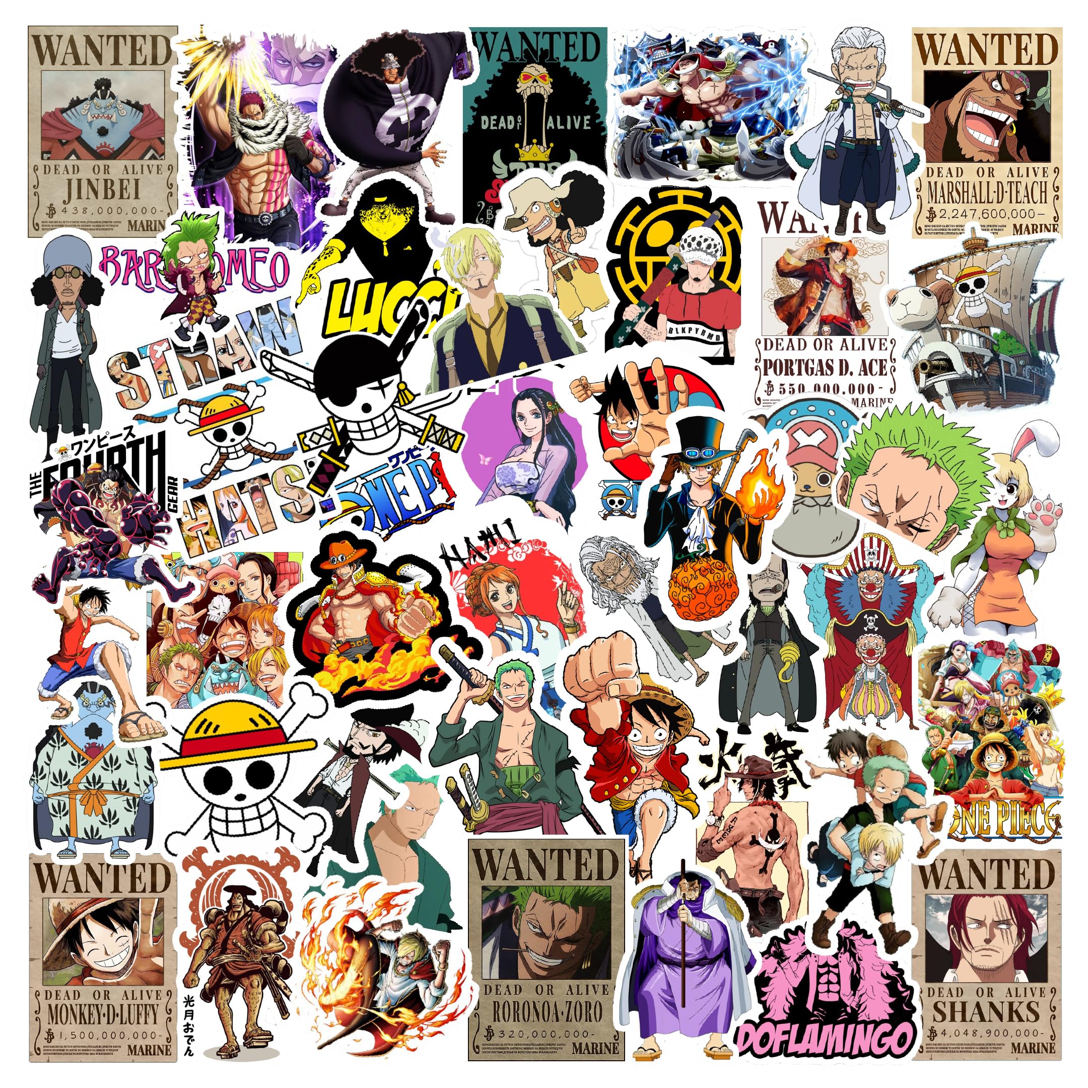 Pack of 54 One Piece Vinyl Sticker for Laptop, Journal, Guitar, Mobile Case - Waterproof Residue Free