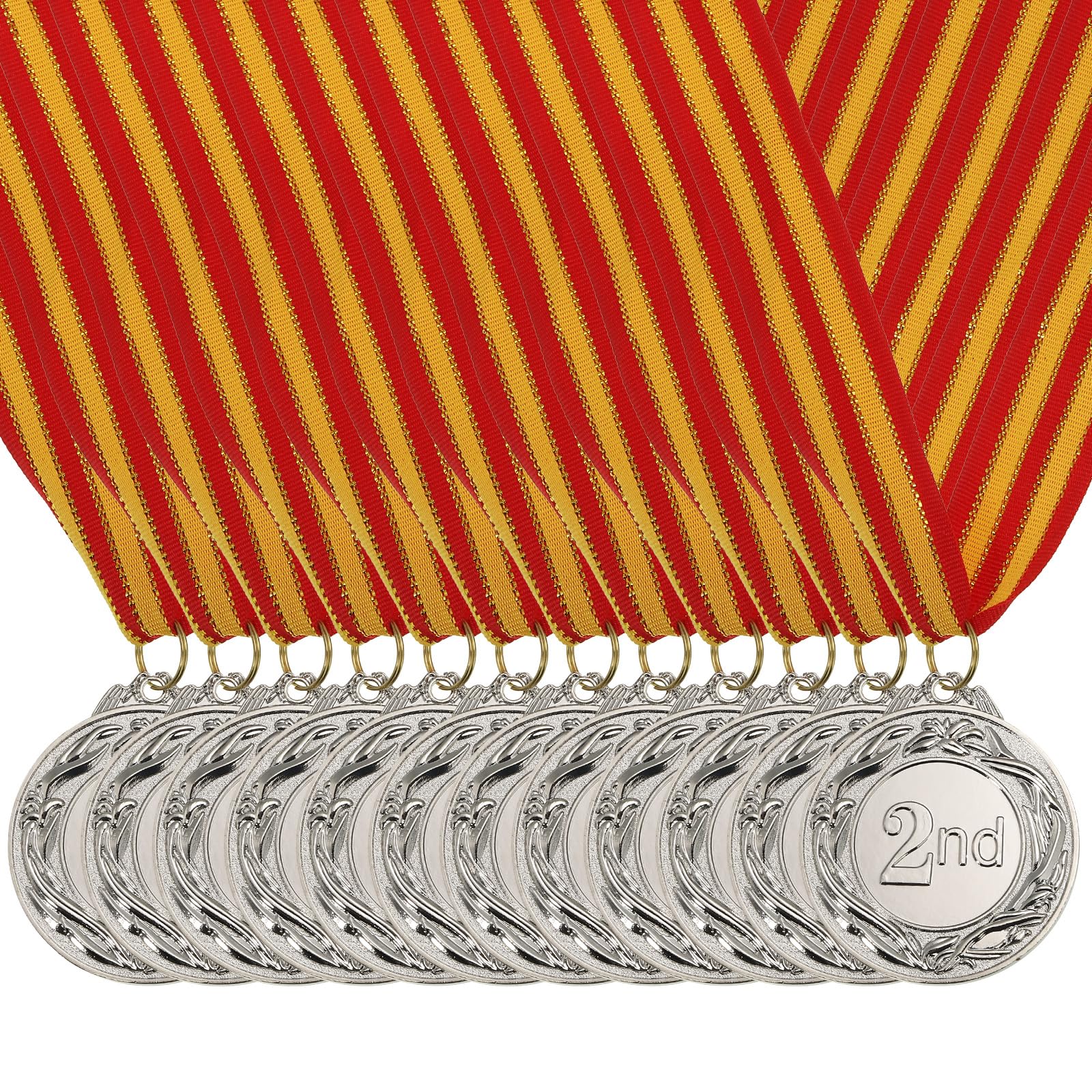 Médailles 2nd Place Argent avec Ruban pour Compétitions | 12 Pcs - 7