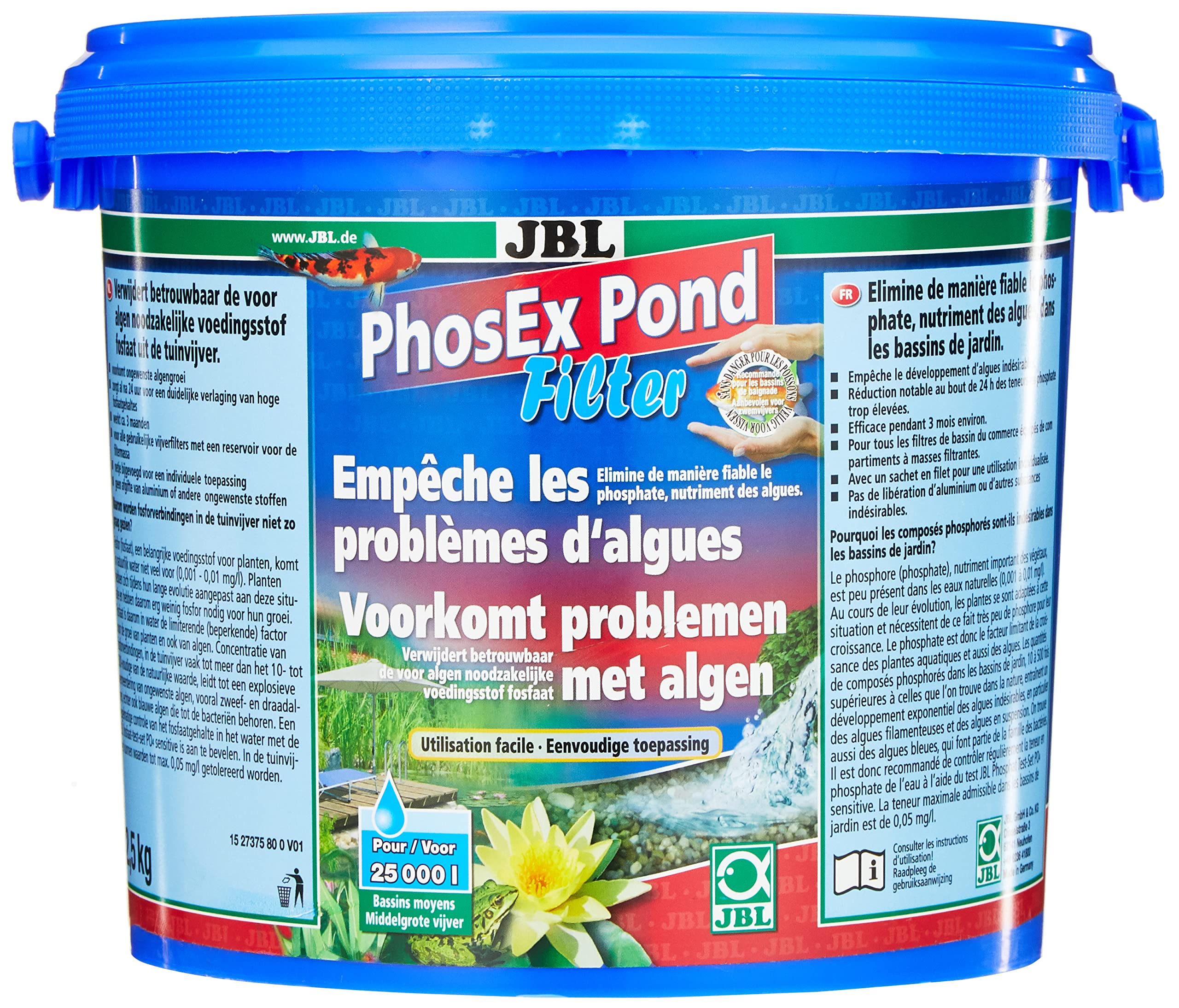 JBL PhosEx Pond Filter 27375 Phosphatentferner für Teichfilter, 2,5 kg