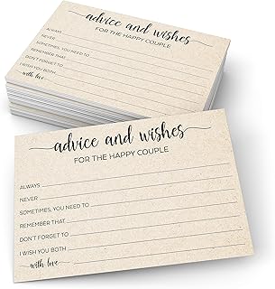 321Done Wedding Advice Cards - Advice and Wishes for The Happy Couple (50 Cards) 4" x 6" for Marriage Advice with Prompts ...