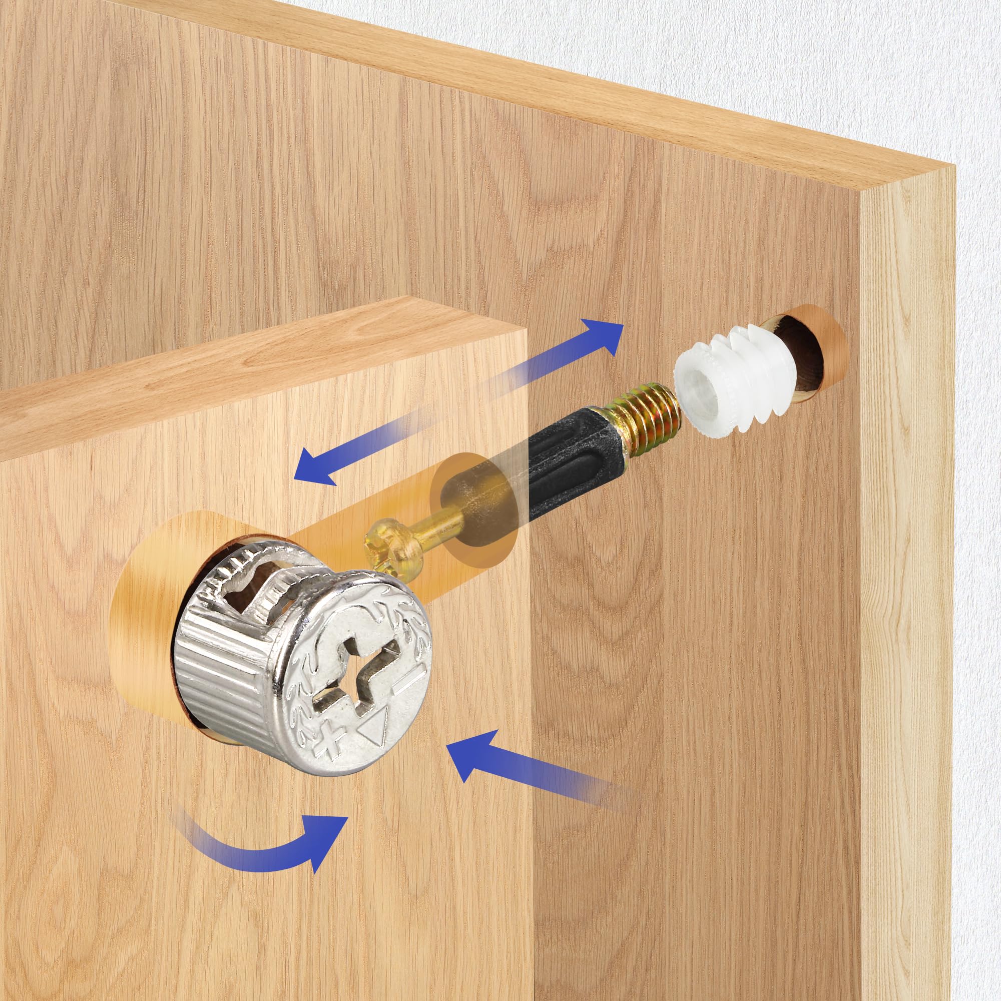 Snapklik.com : Jamiikury 50 Sets Furniture Cam Lock Fasteners, 3-in-1 Cam  Locks For Furniture, Cam Lock Fittings Cam Connector Furniture Replacement  Parts, 1-3/8\, image size:2000x2000